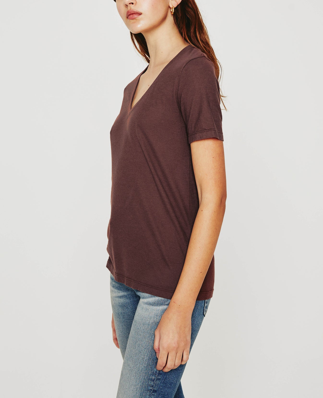 Jagger Vee Passionfruit Classic Fit V-Neck Tee Women Tops Photo 4