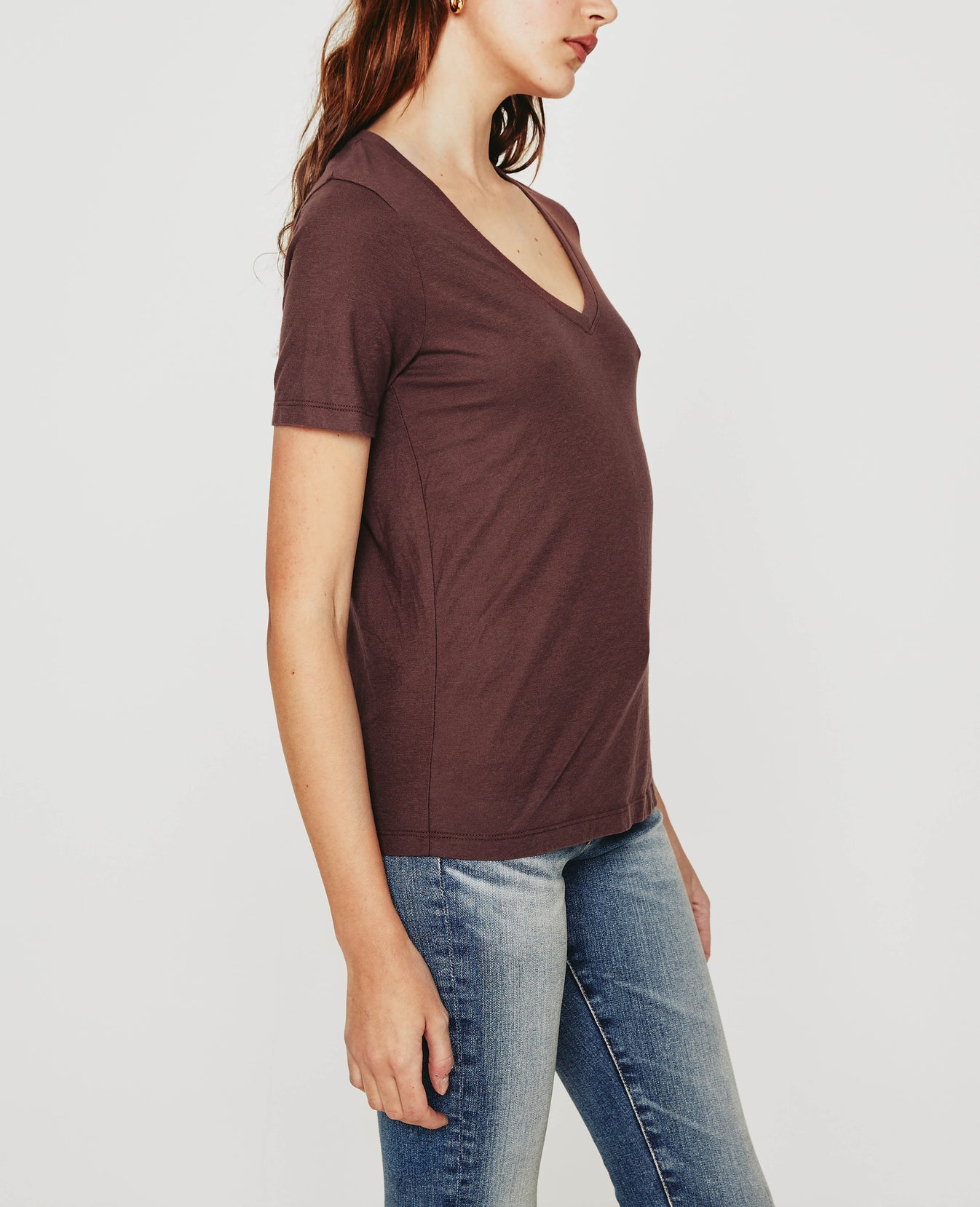 Jagger Vee Passionfruit Classic Fit V-Neck Tee Women Tops Photo 5