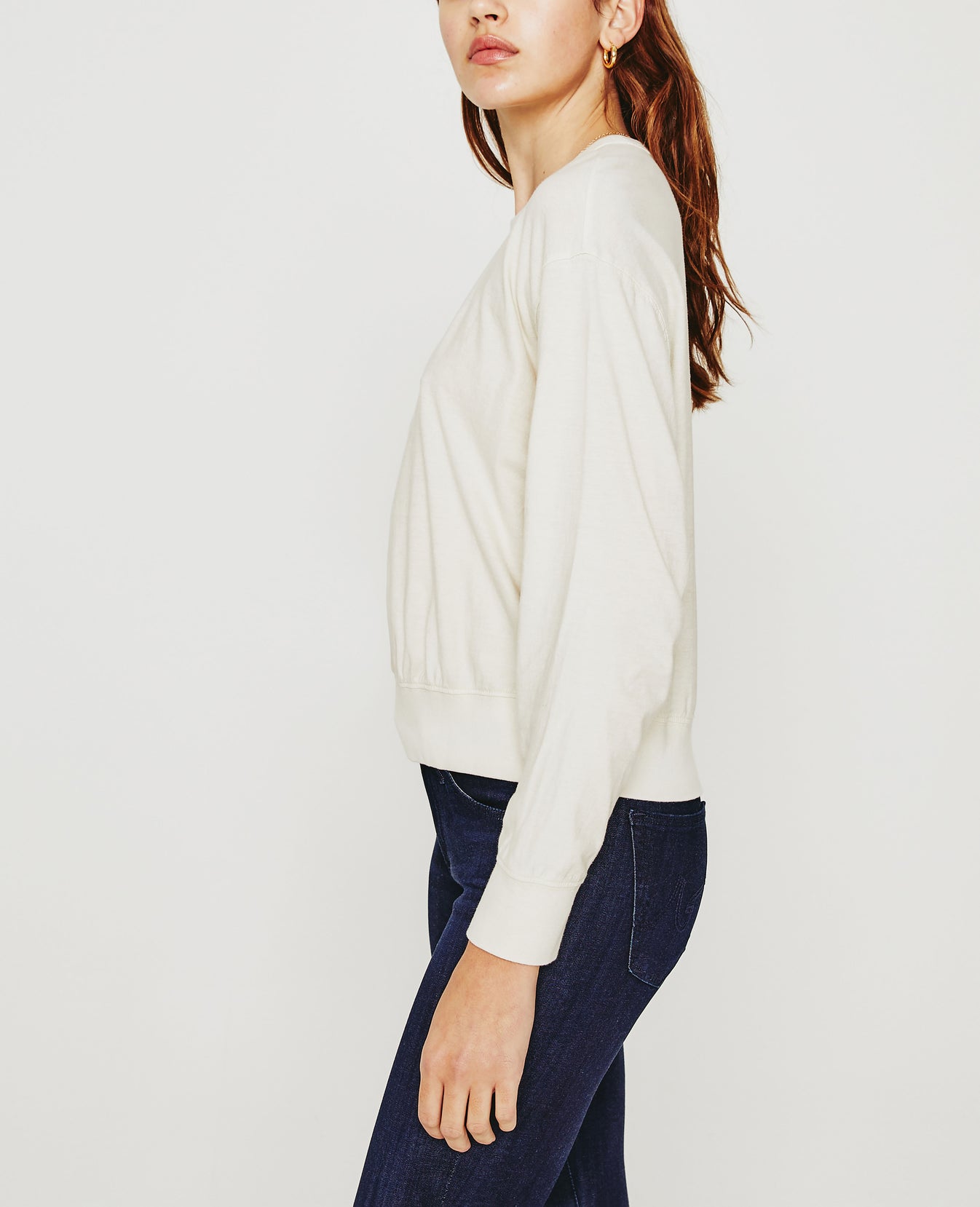 Karter Pullover Ivory Dust Oversized Crew Neck Women Tops Photo 4