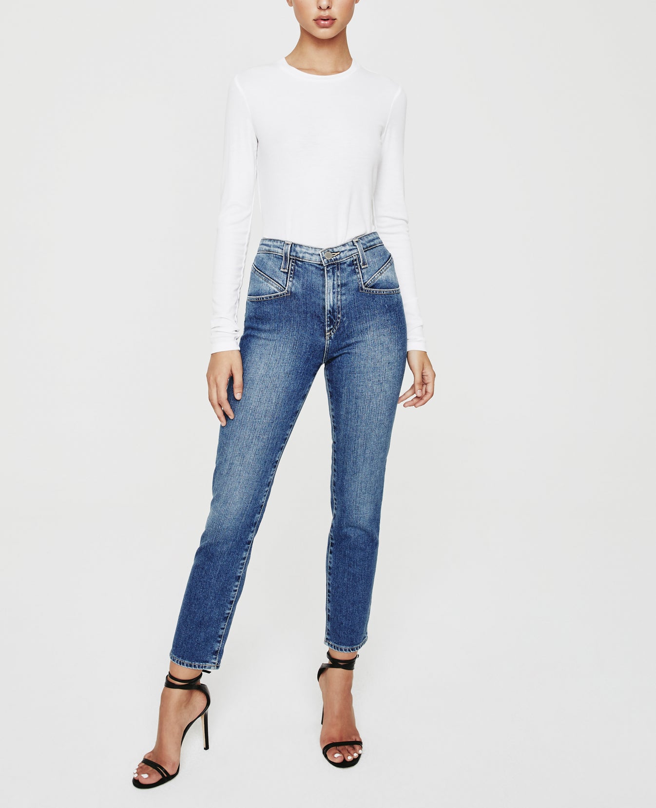 Seamed Isabelle Madrid Ultra High-Rise Straight Crop Women Bottoms Photo 1