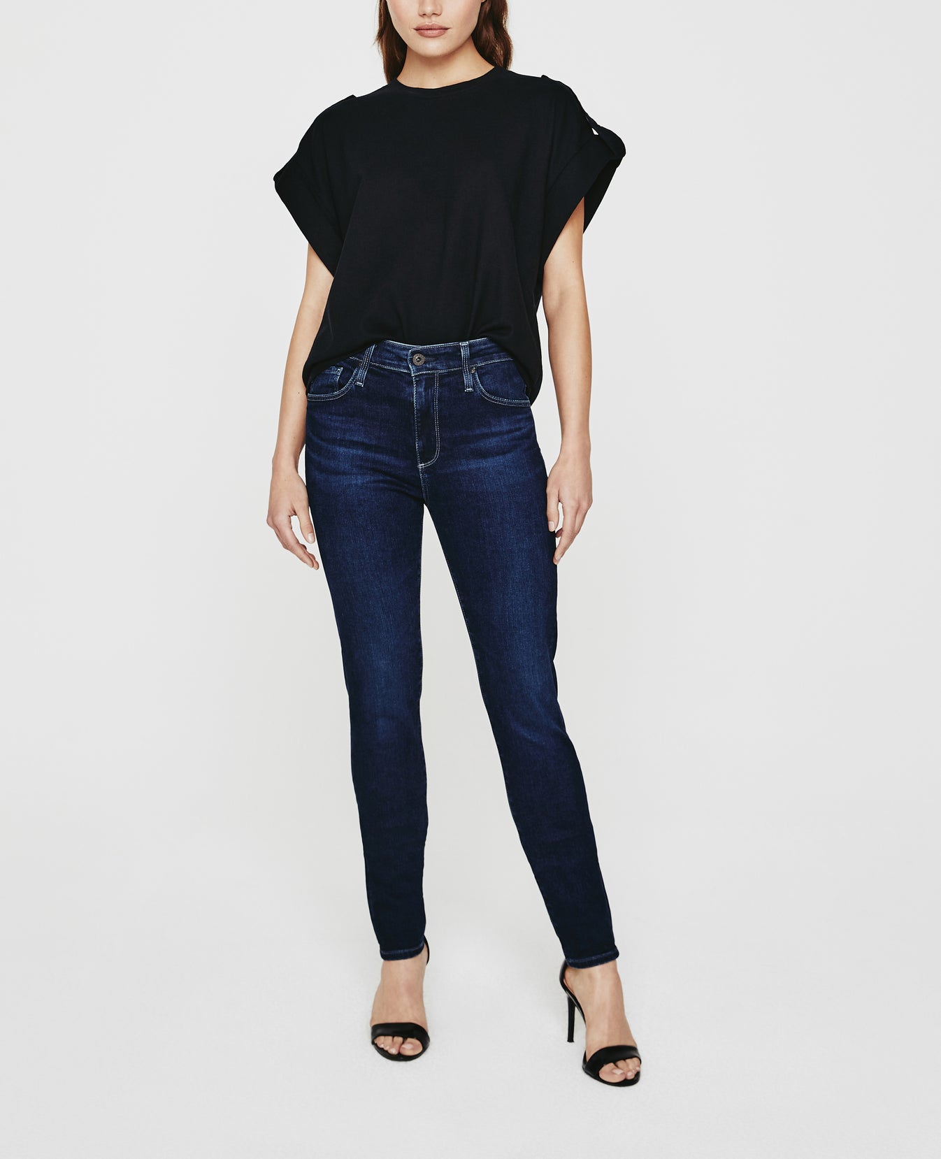 Khloe True Black Military Shoulder Tab Top Women Top Photo 3