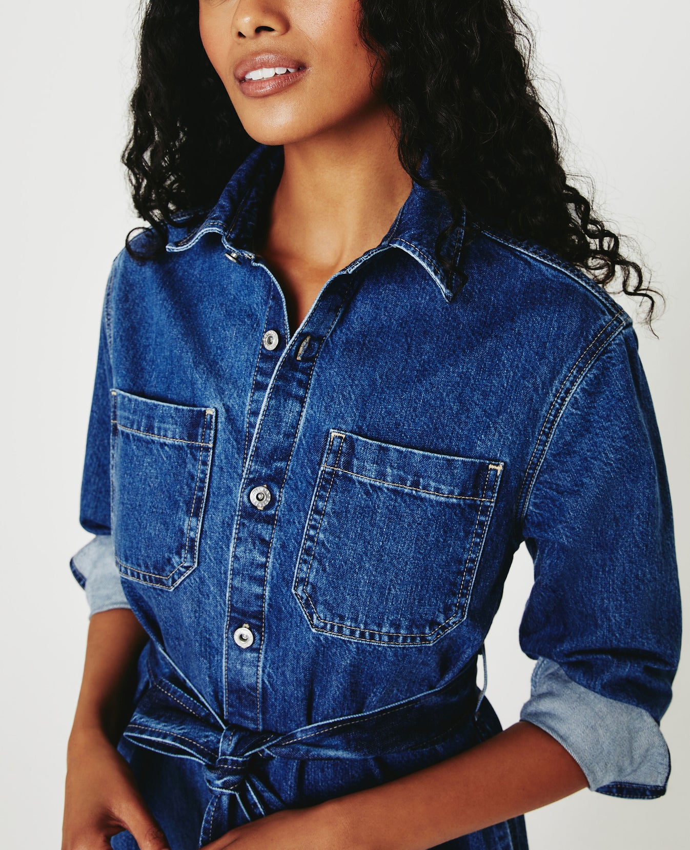 Millie Shirt Dress Diverse Classic Fit Belted Long Sleeve Dress Women Onepiece Photo 6