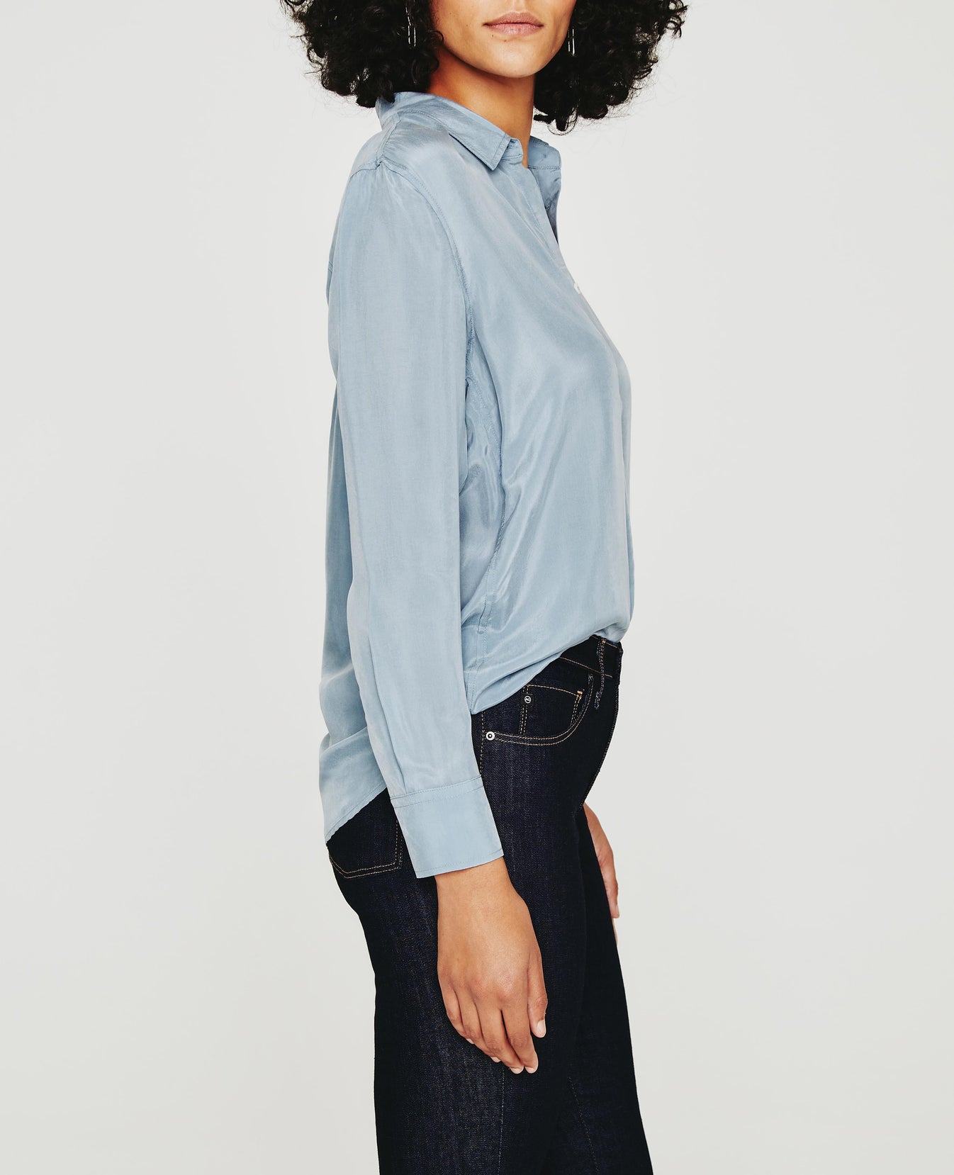 Shiela Skyscraper Classic Button Up Shirt Women Tops Photo 4