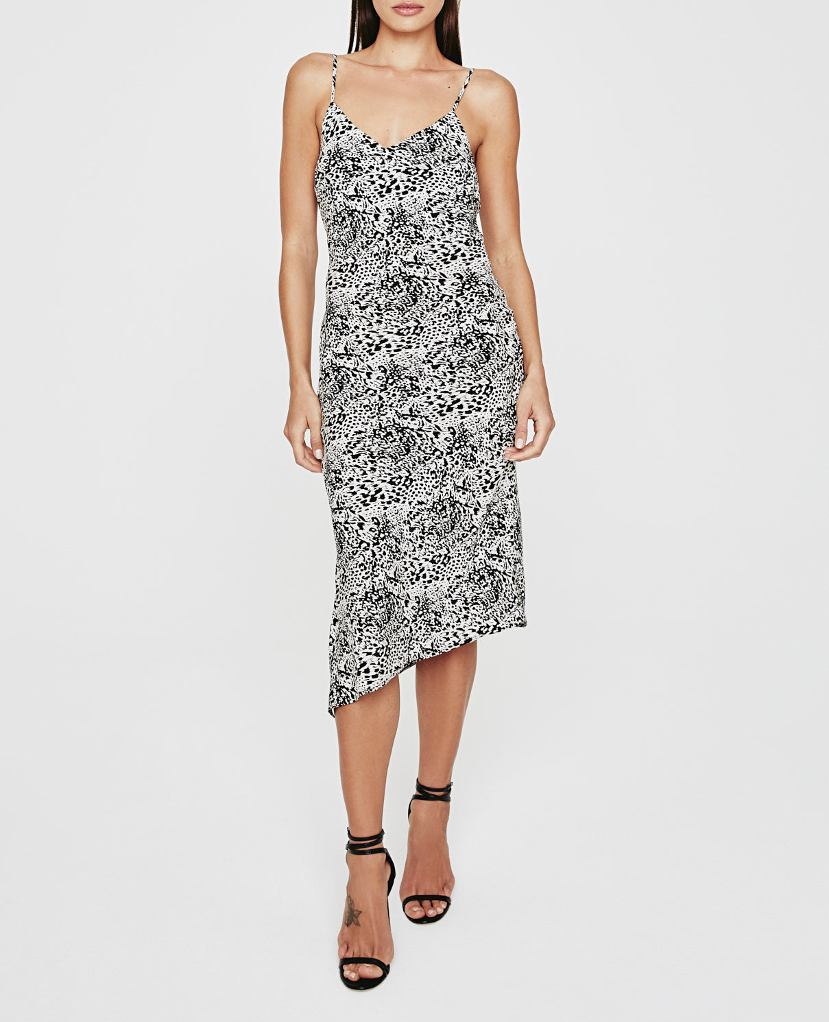 Scarlet Dress Nite Dot Ivory Dust/True Black Classic Slip Dress Women Onepiece Photo 3