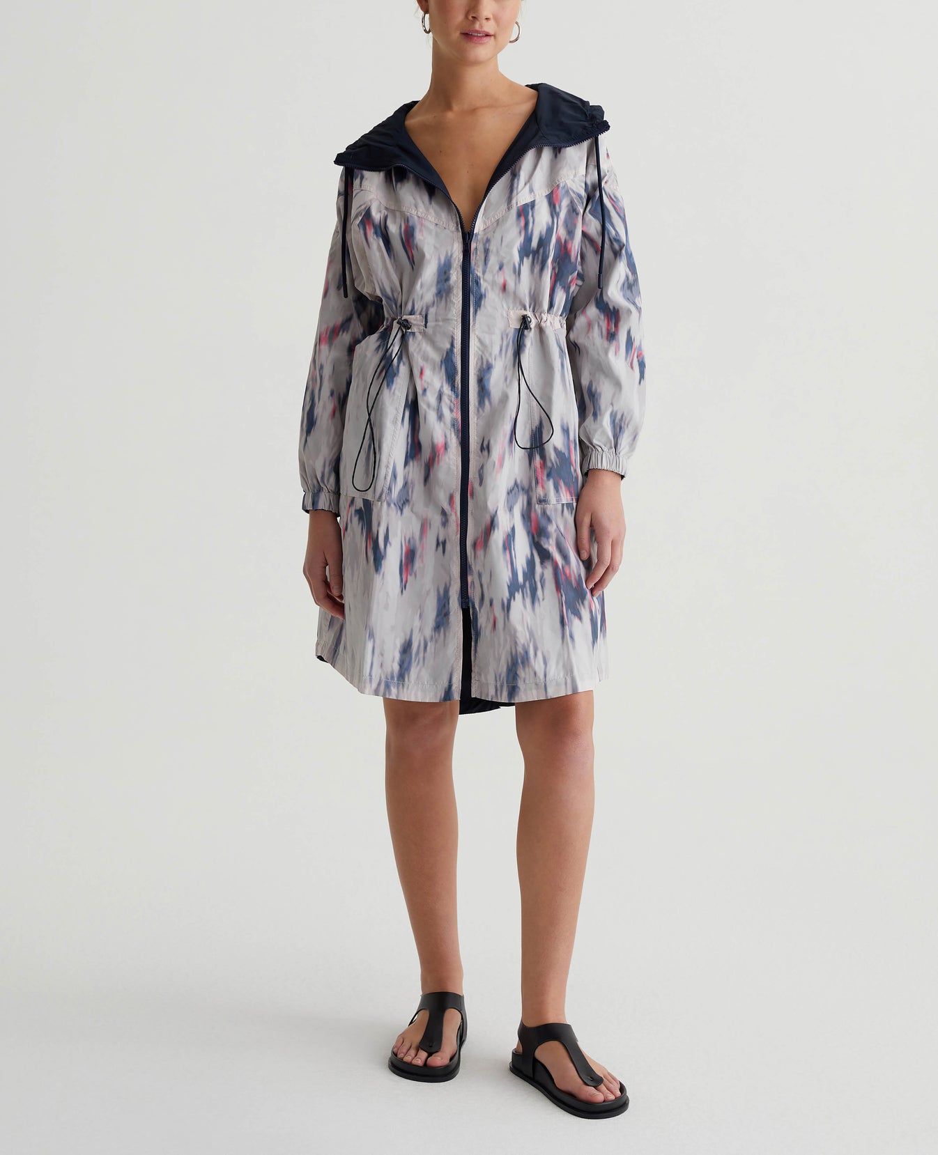 Luna Parka Ikat Waterfall Blue Multi Womens Top Photo 1