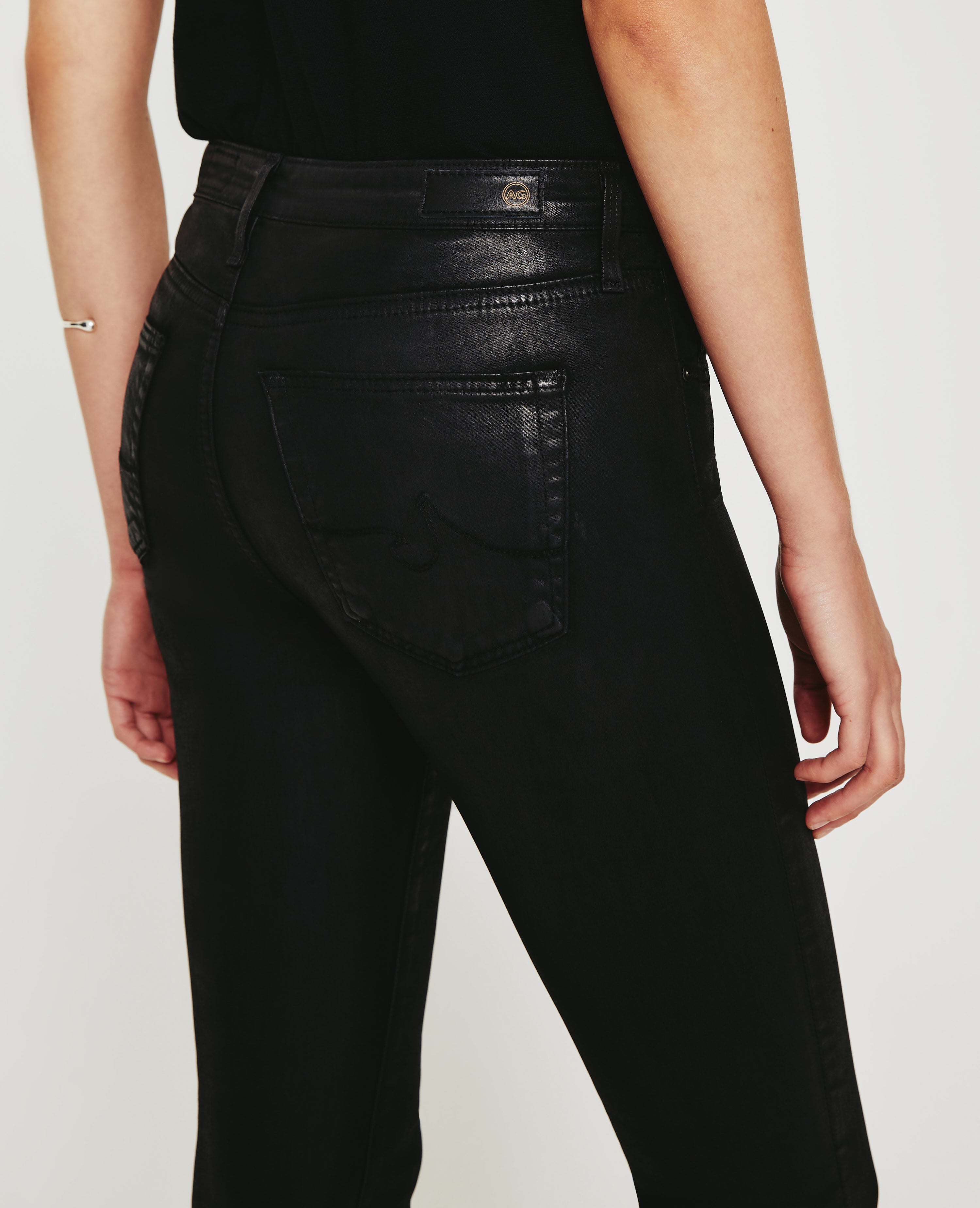 Womens Legging Ankle Leatherette Super Black