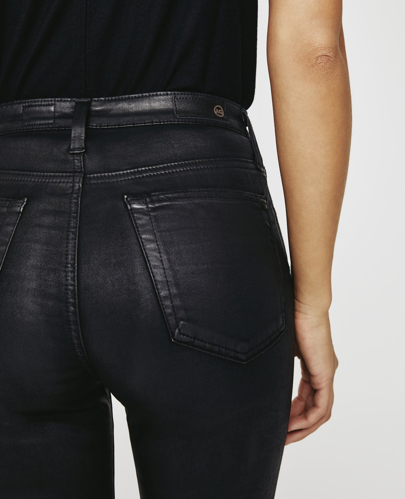 Isabelle Ltt Lt Super Black Leatherette Ultra High-Rise Straight Crop Women Bottoms Photo 6