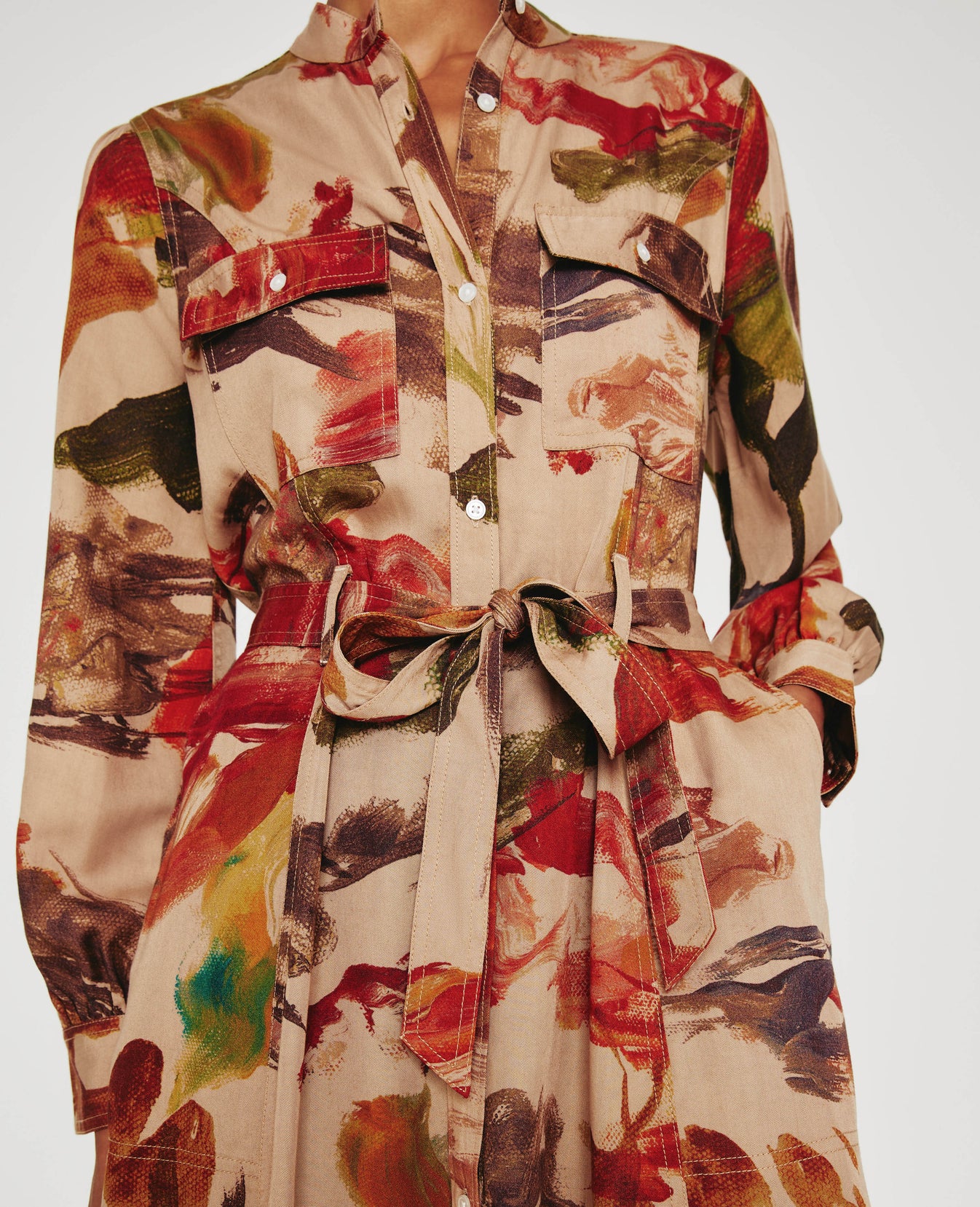 Sable Dress Garden Camo Neutral Multi Womens Dress Photo 3