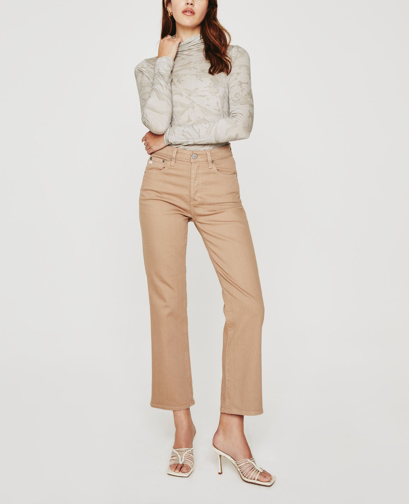 Chels Turtleneck Radio Map Netural Multi Womens Top Photo 3