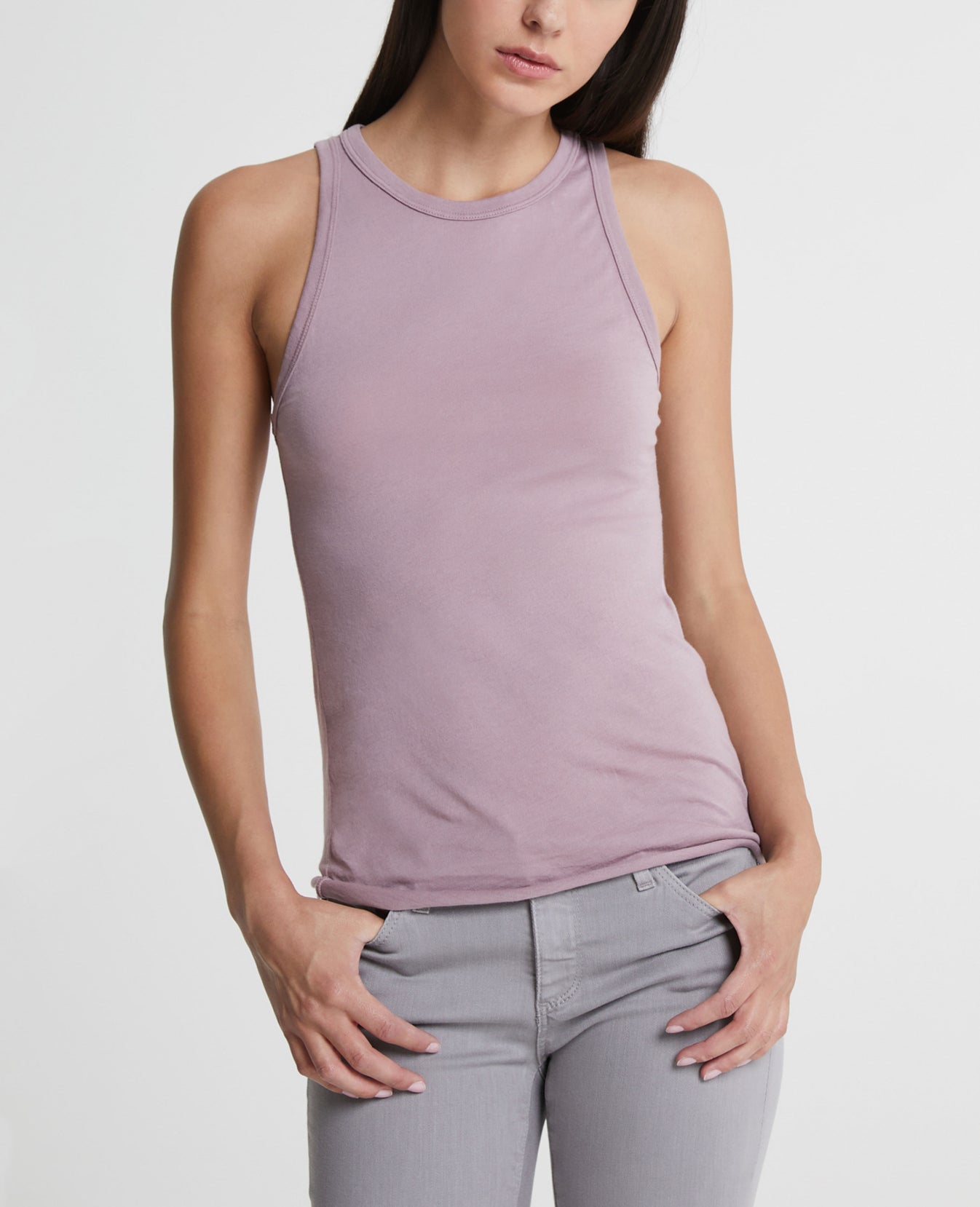 Lexi Tank Pale Wisteria Fitted Tank Women Tops Photo 1