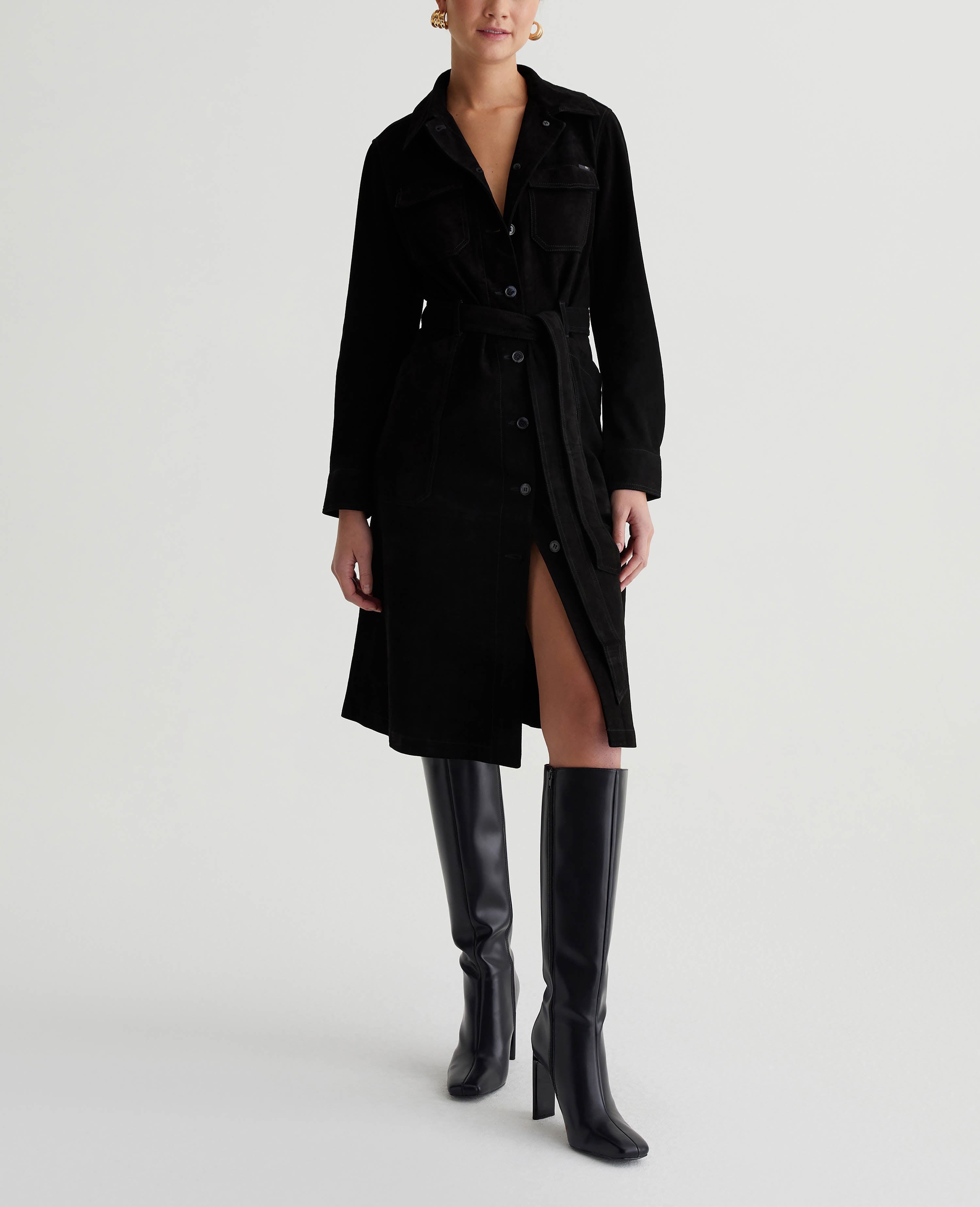 Womens Novi Safari Trench Dress True Black