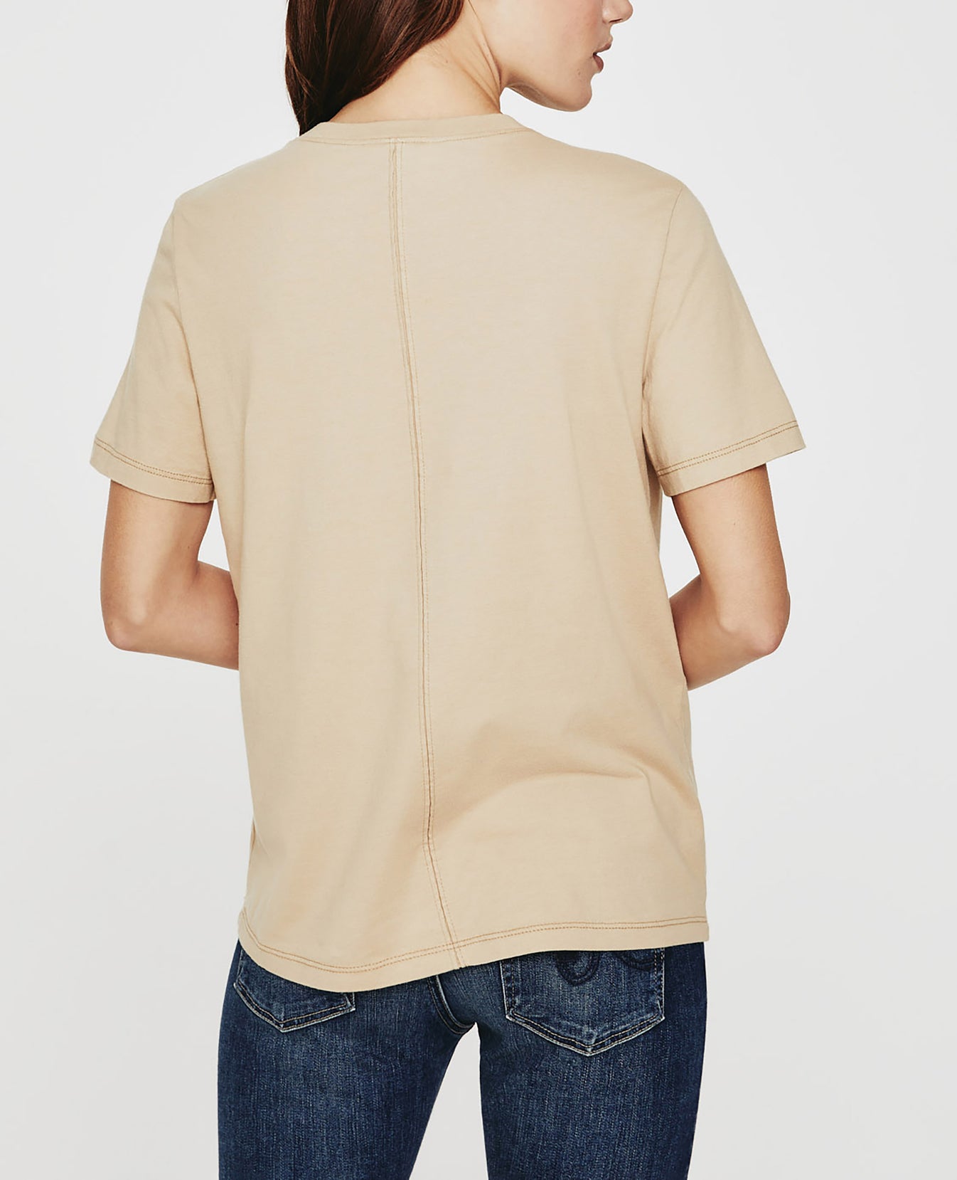 Gray Boy Tee Natural Beige Slim Crew Neck Women Tops Photo 3