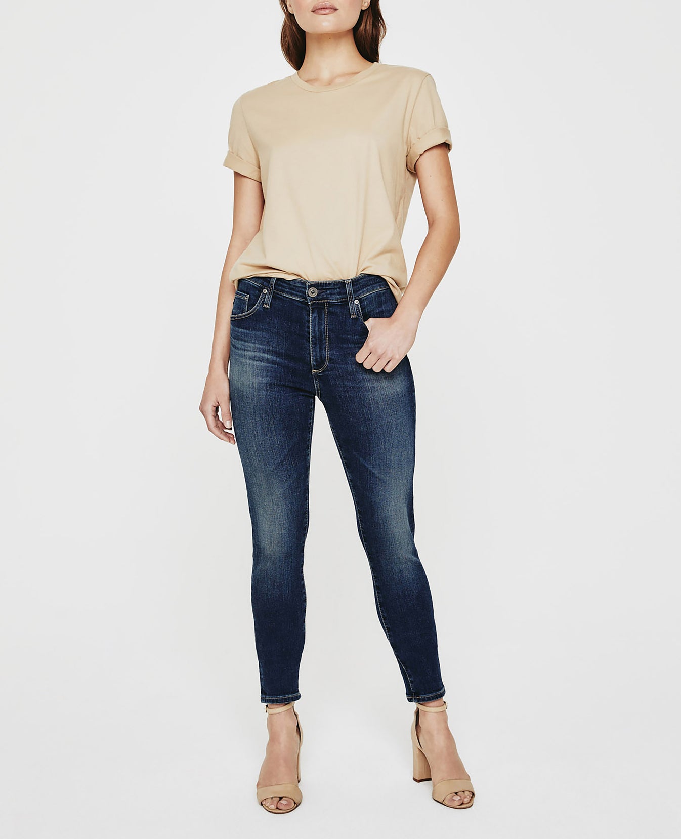 Gray Boy Tee Natural Beige Slim Crew Neck Women Tops Photo 6