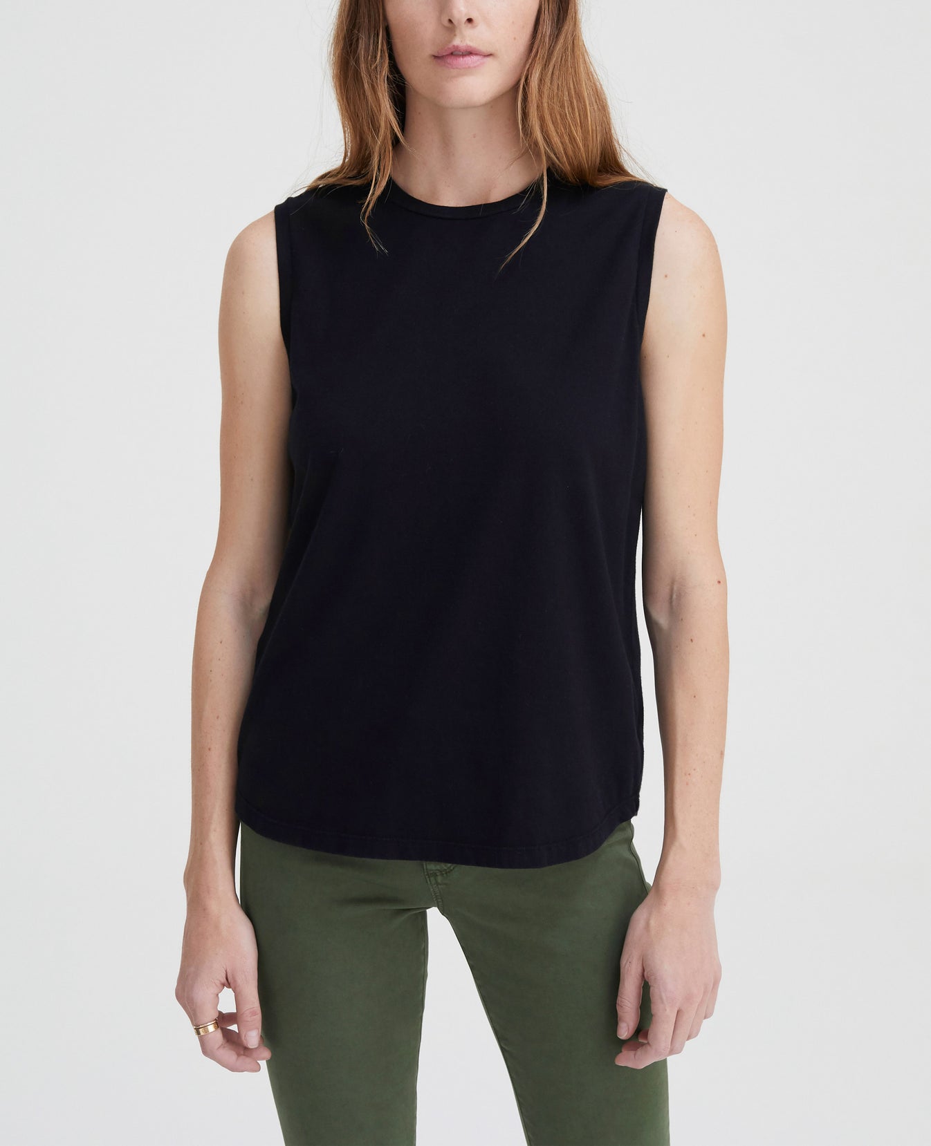 Ryker Muscle Tank True Black Boxy Muscle Tank Women Tops Photo 1