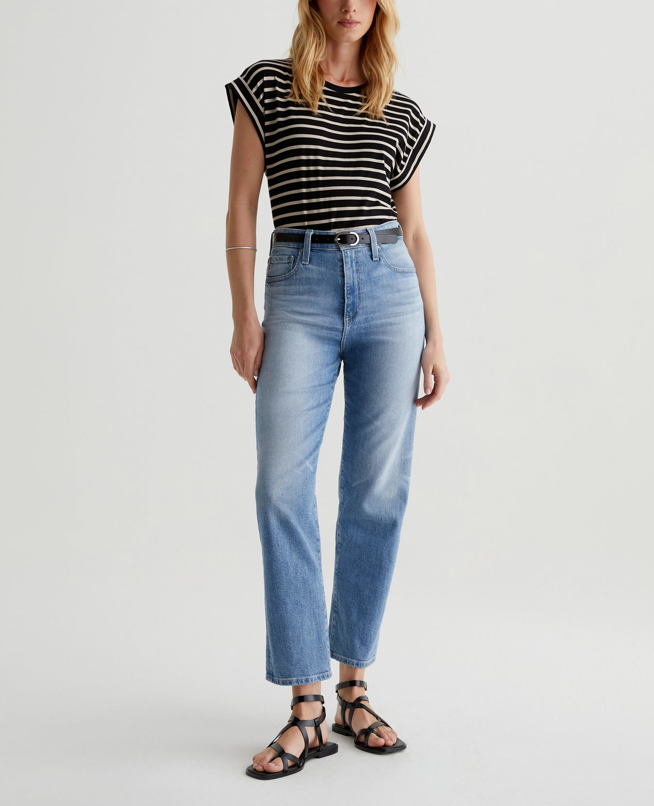 Rowan Coastal Stripe True Black/Flax Womens Top Photo 4