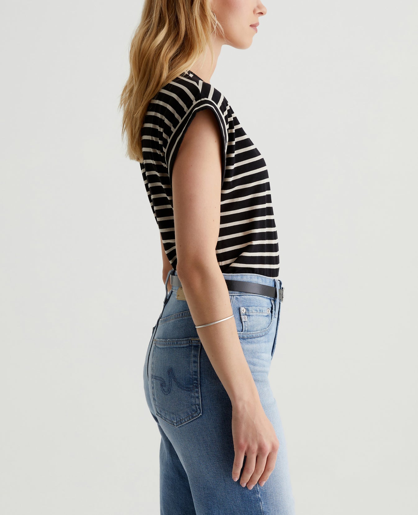 Rowan Coastal Stripe True Black/Flax Womens Top Photo 6