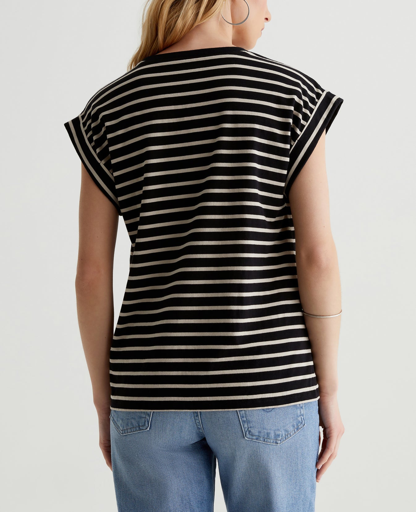 Rowan Coastal Stripe True Black/Flax Womens Top Photo 7