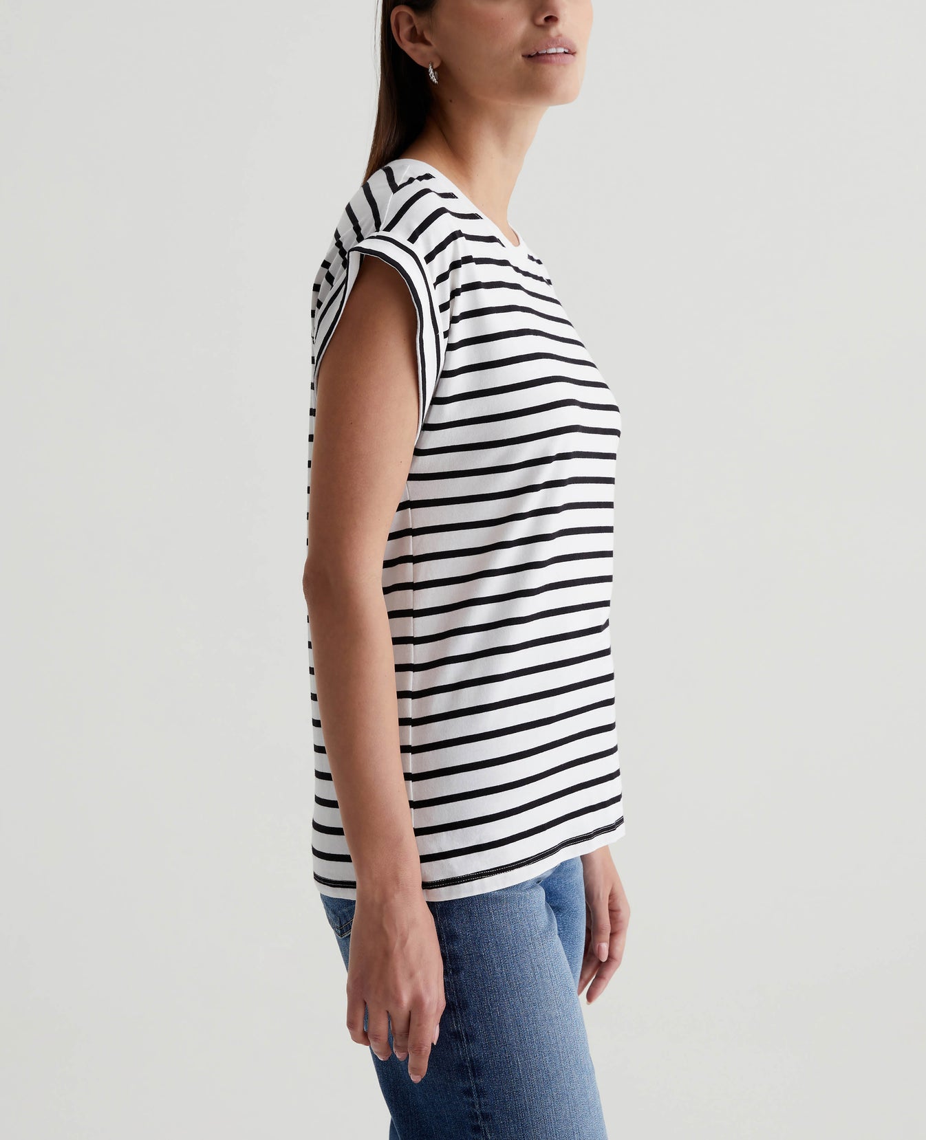 Rowan Coastal Stripe Ex-White/True Black Womens Top Photo 2