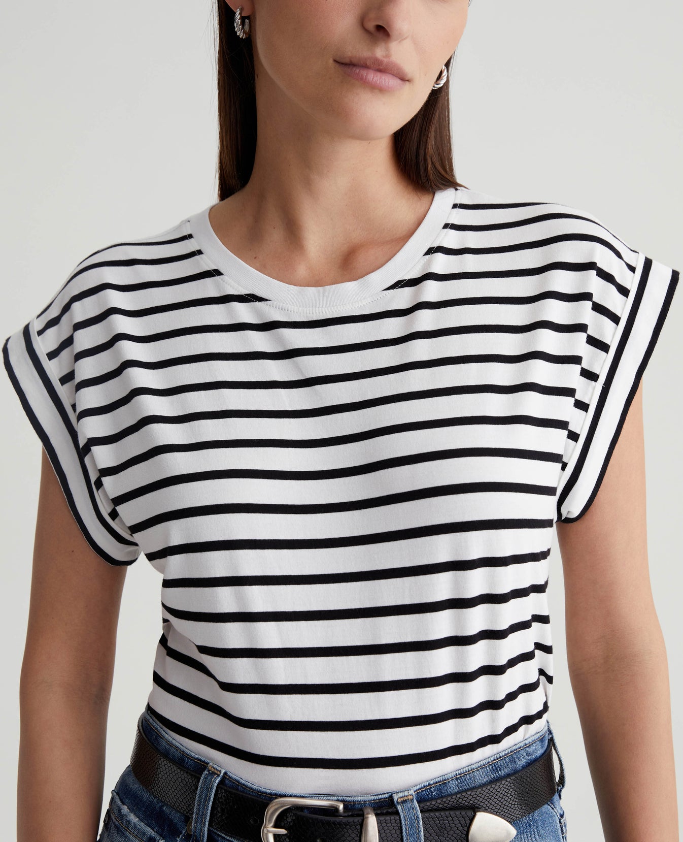 Rowan Coastal Stripe Ex-White/True Black Womens Top Photo 3