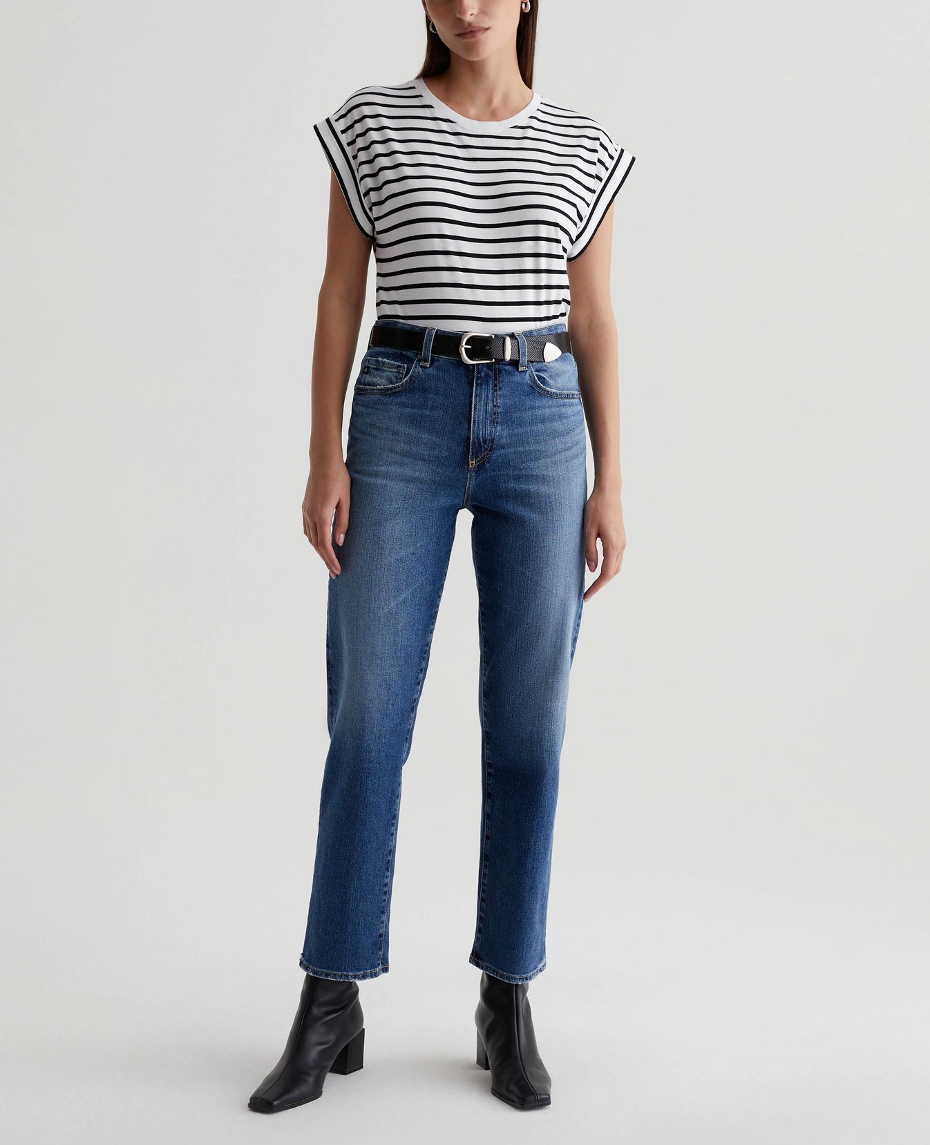 Rowan Coastal Stripe Ex-White/True Black Womens Top Photo 4