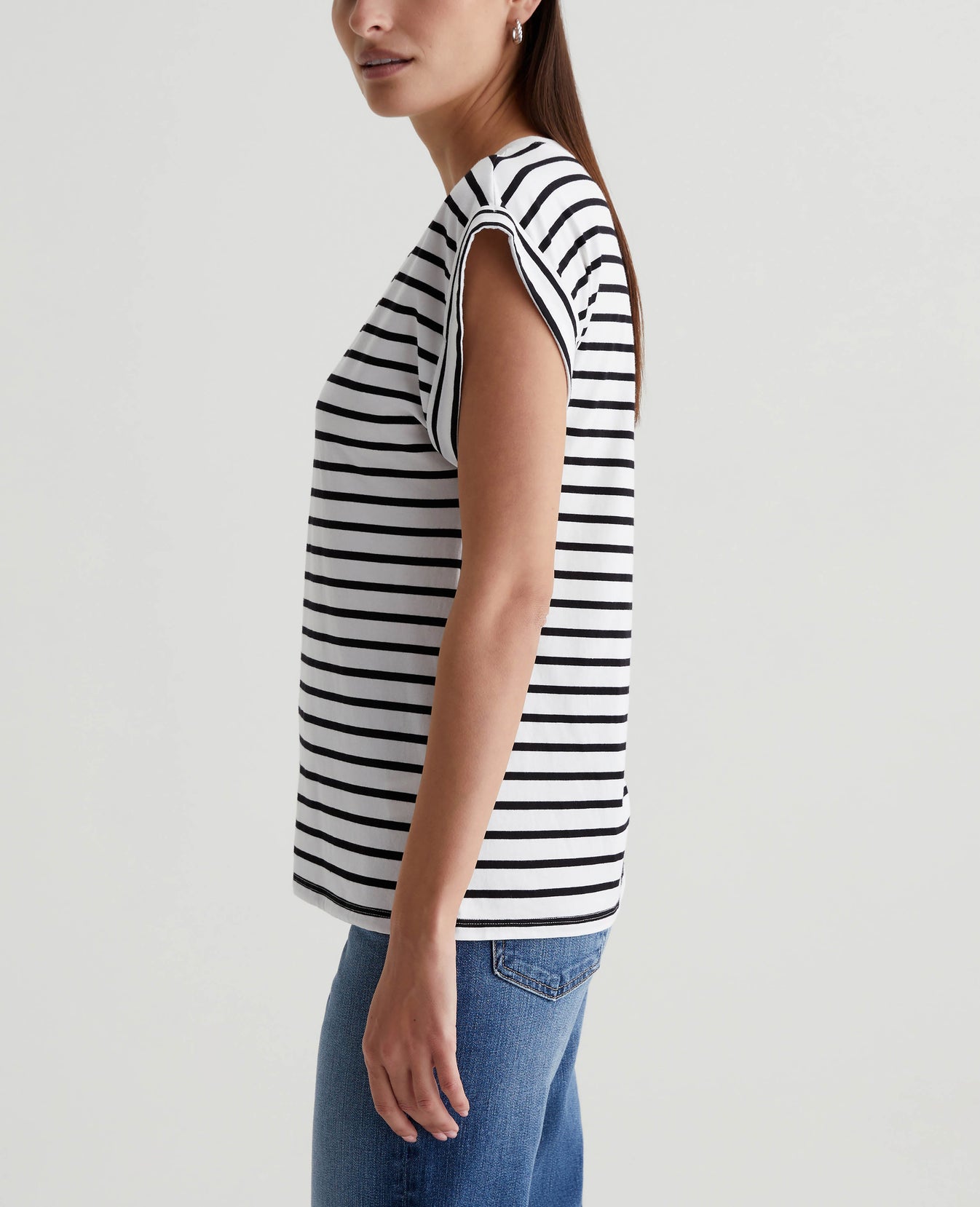 Rowan Coastal Stripe Ex-White/True Black Womens Top Photo 5