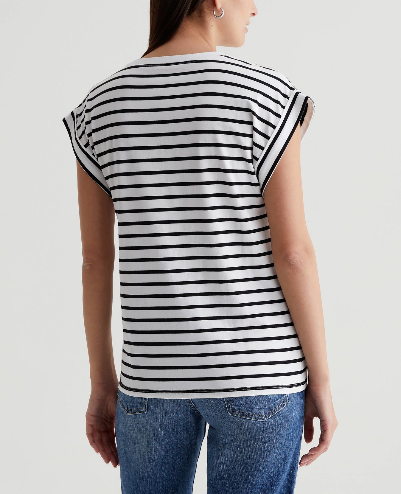 Rowan Coastal Stripe Ex-White/True Black Womens Top Photo 6