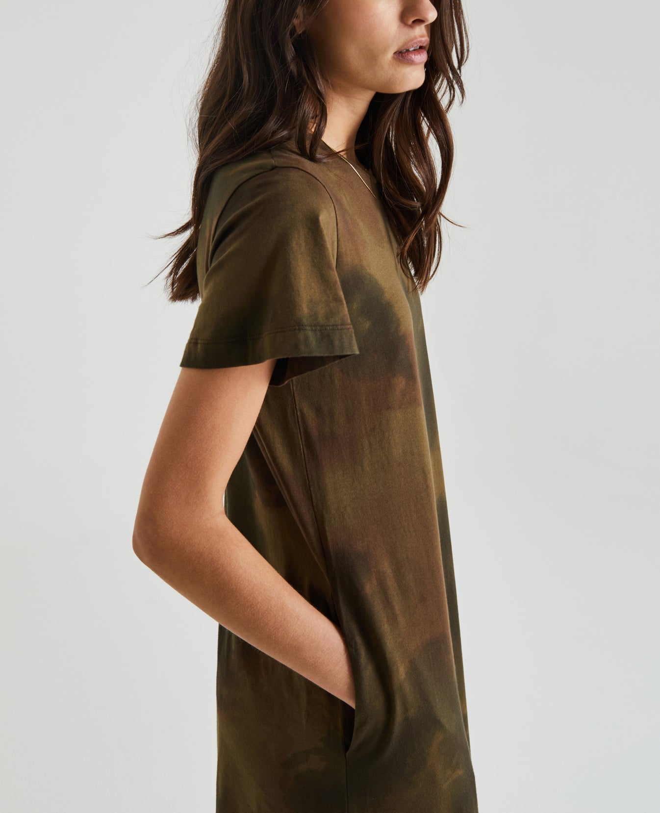 Micah Watercolor Camo Dried Grass Maxi Dress Women Onepiece Photo 2
