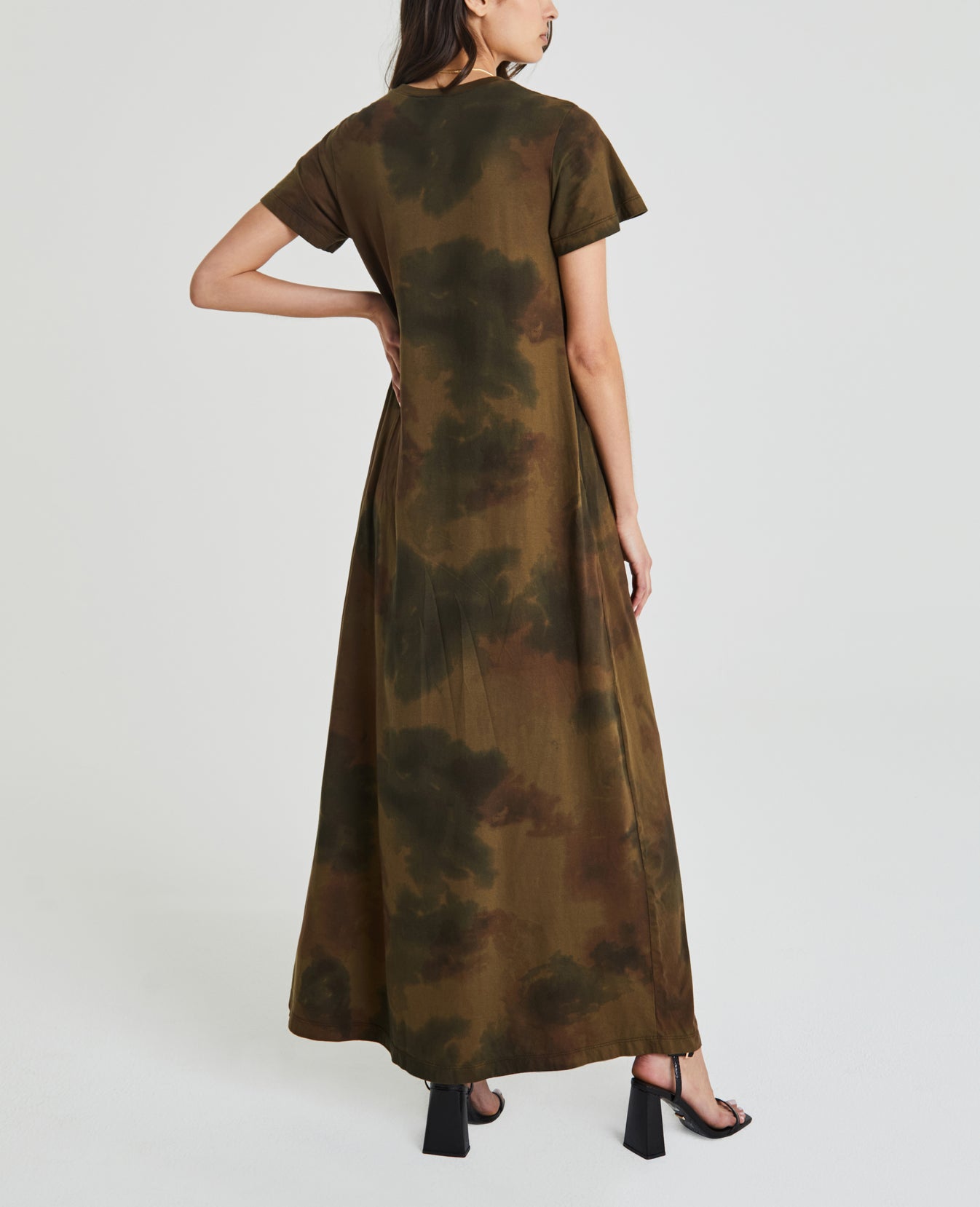 Micah Watercolor Camo Dried Grass Maxi Dress Women Onepiece Photo 6