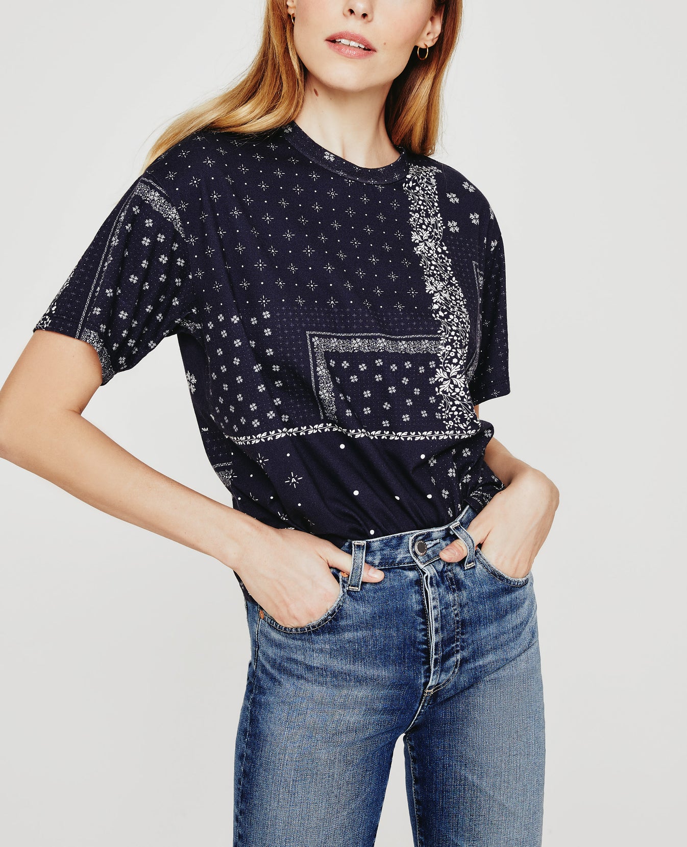 Karter Ex-Boyfriend Ag Bandana Deep Navy Womens Top Photo 1