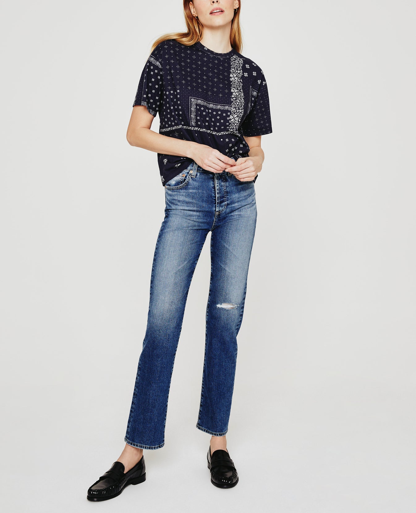 Karter Ex-Boyfriend Ag Bandana Deep Navy Womens Top Photo 3