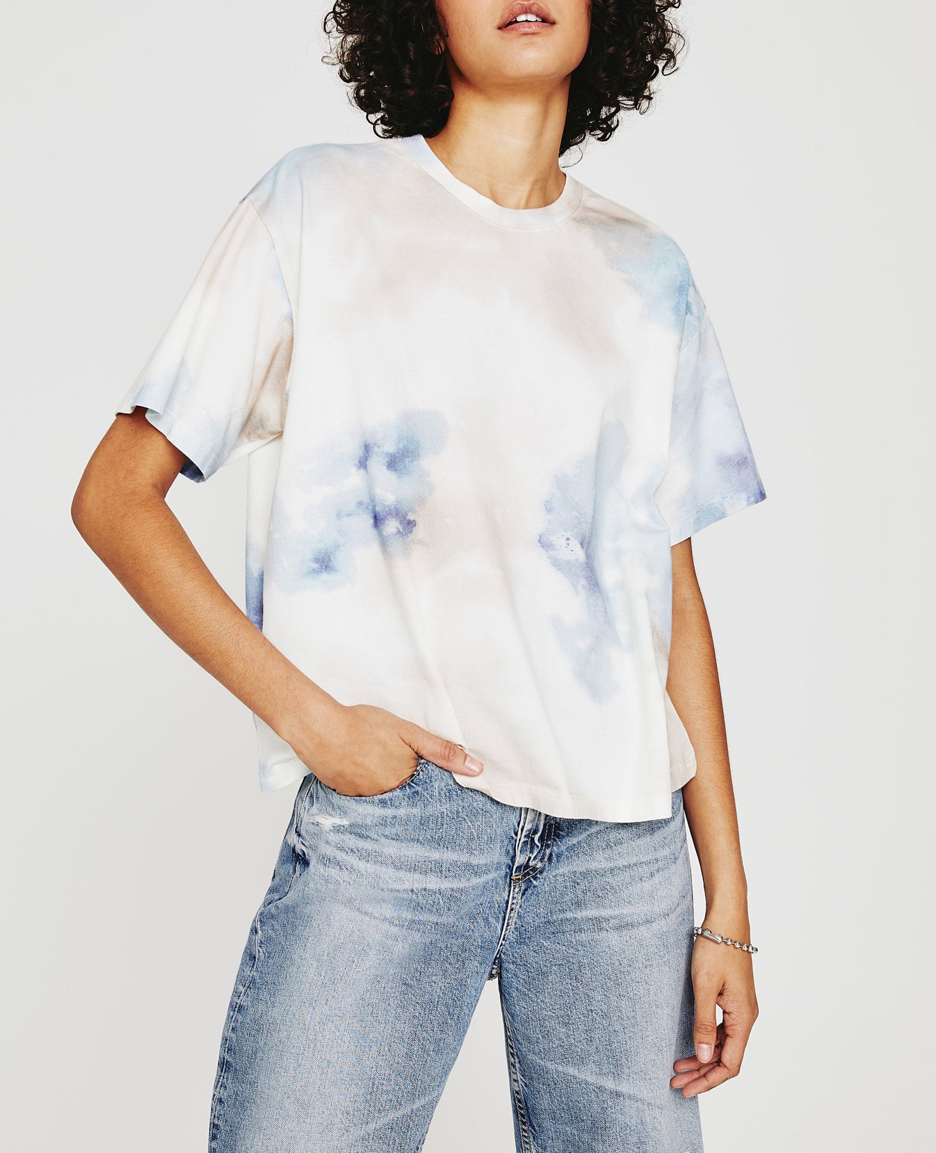 Karter Ex-Boyfriend Cosmic Wave Blue Peach Womens Top Photo 1