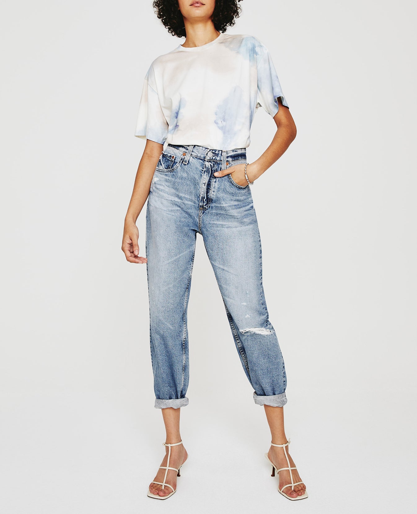 Karter Ex-Boyfriend Cosmic Wave Blue Peach Womens Top Photo 5