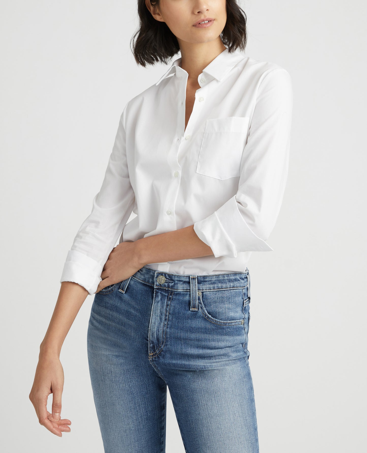 Cade Shirt True White Classic Button Up Shirt Women Tops Photo 1