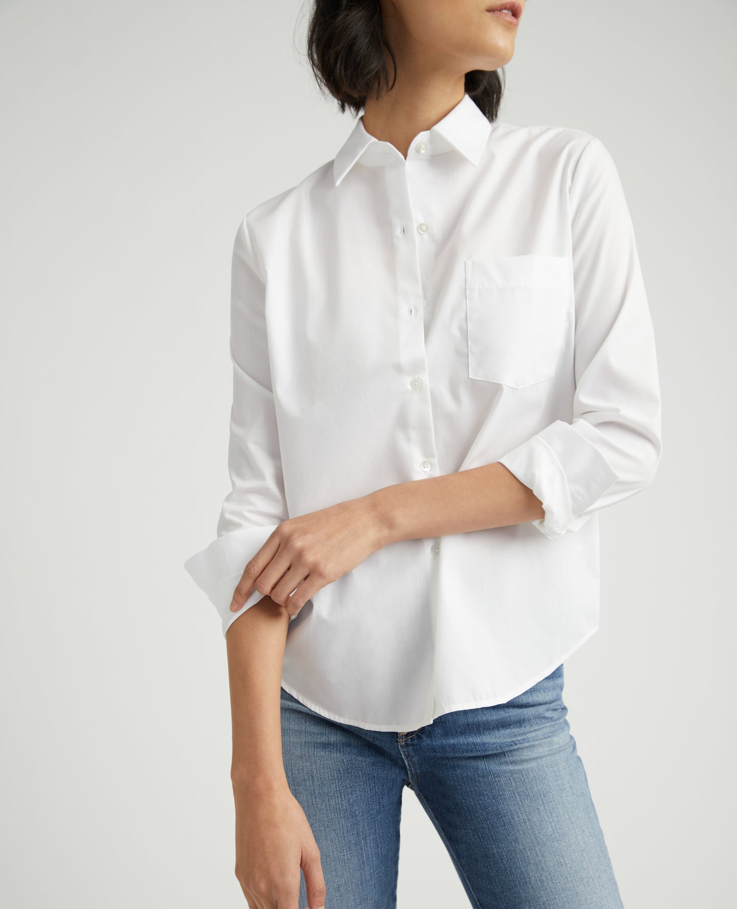 Cade Shirt True White Classic Button Up Shirt Women Tops Photo 4