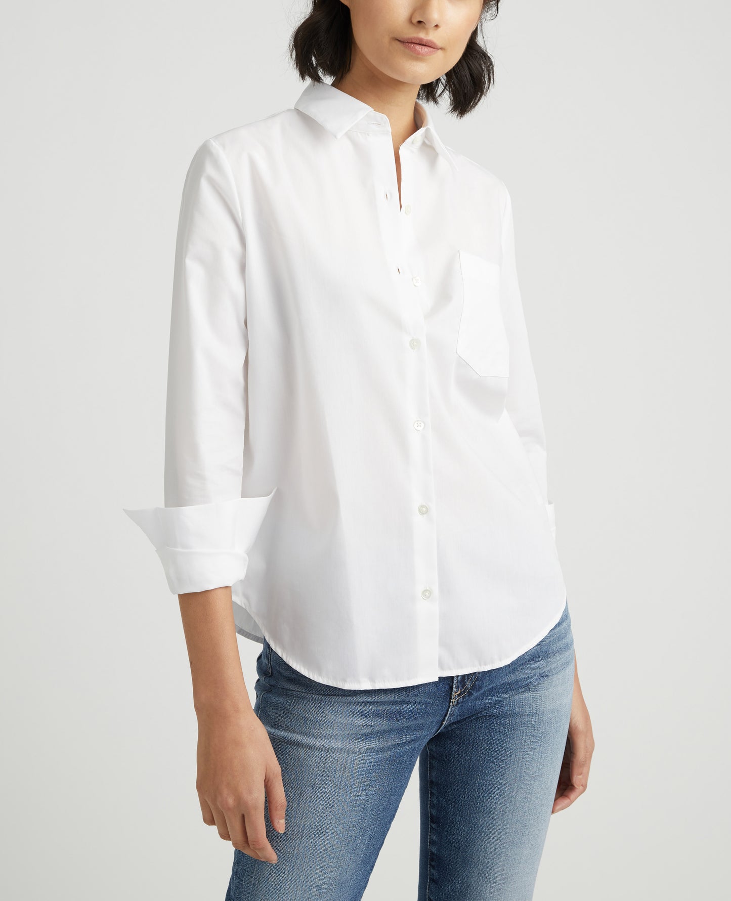Cade Shirt True White Classic Button Up Shirt Women Tops Photo 6