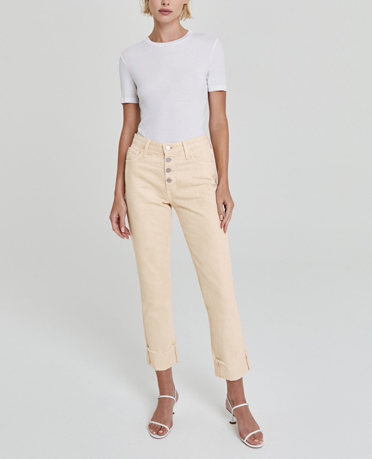 Isabelle Button-Up Moonwash Mongoose Ultra High-Rise Straight Crop Women Bottoms Photo 1