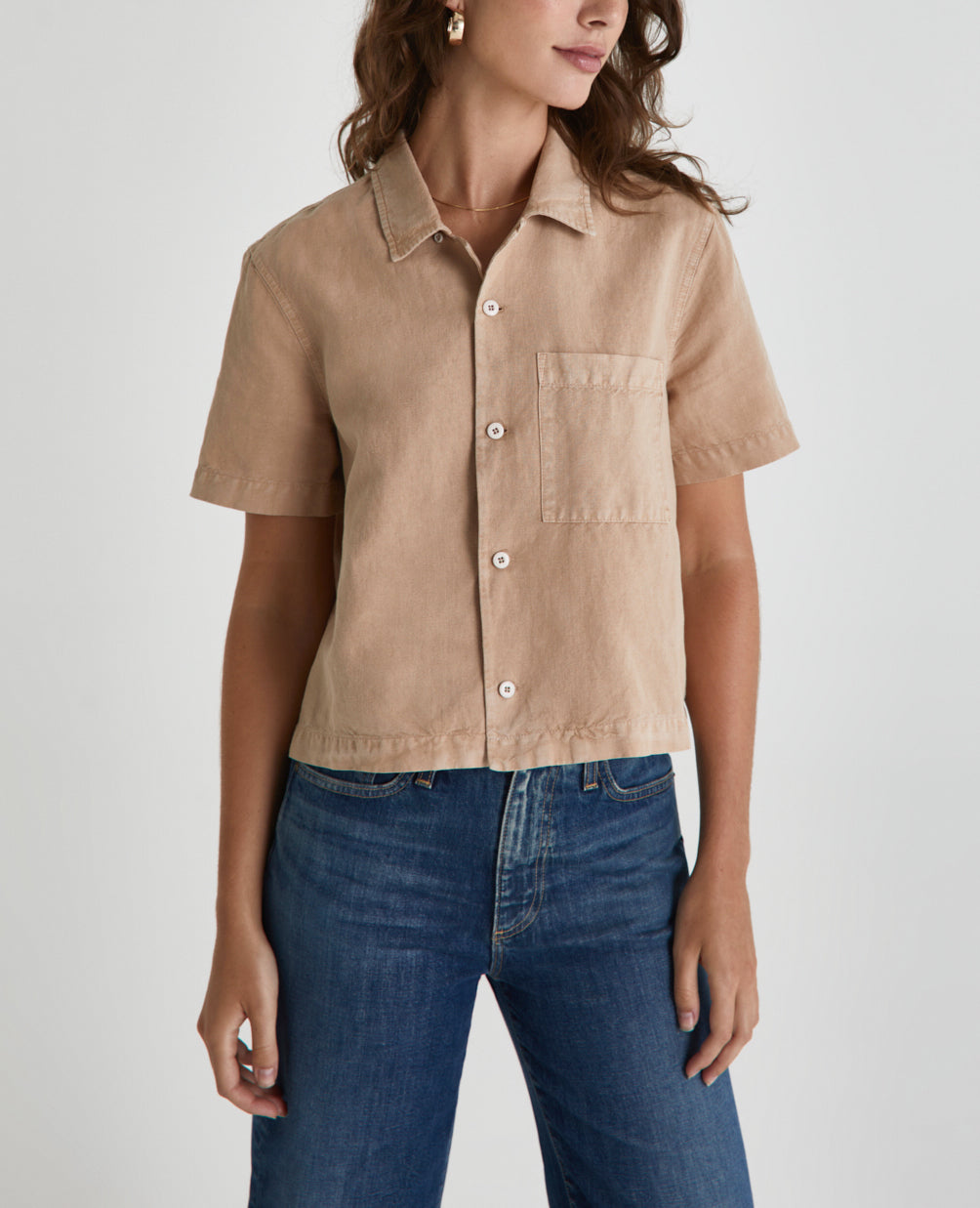 Womens Brooklyn Cropped Shirt Sulfur X Mongoose