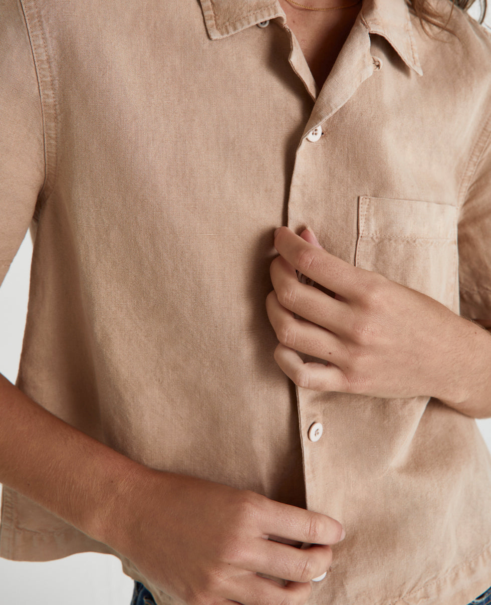 Brooklyn Cropped Shirt Sulfur X Mongoose Cropped Button Up Shirt Women Tops Photo 2