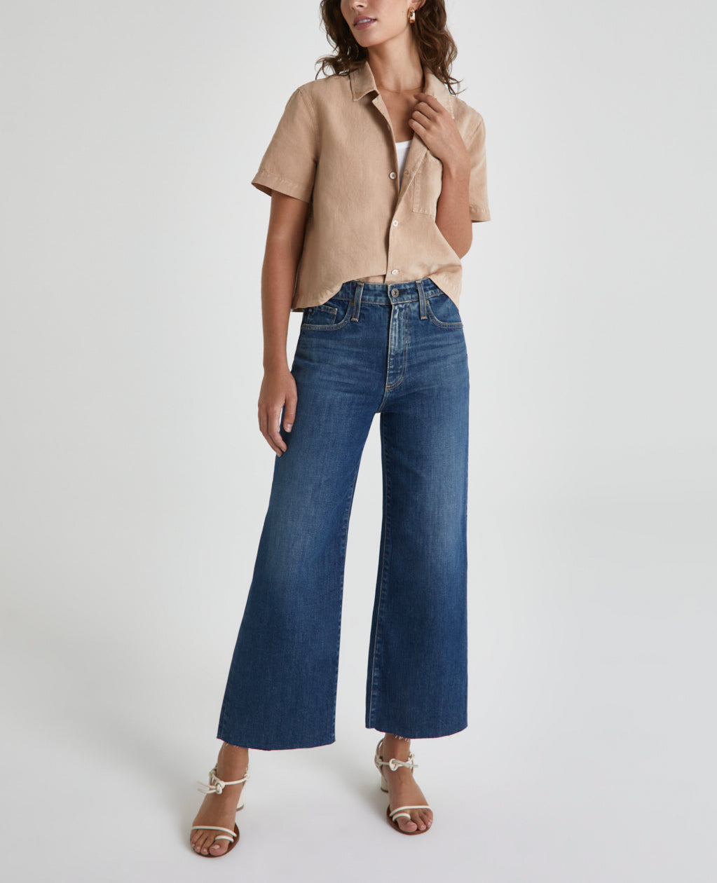 Brooklyn Cropped Shirt Sulfur X Mongoose Cropped Button Up Shirt Women Tops Photo 4