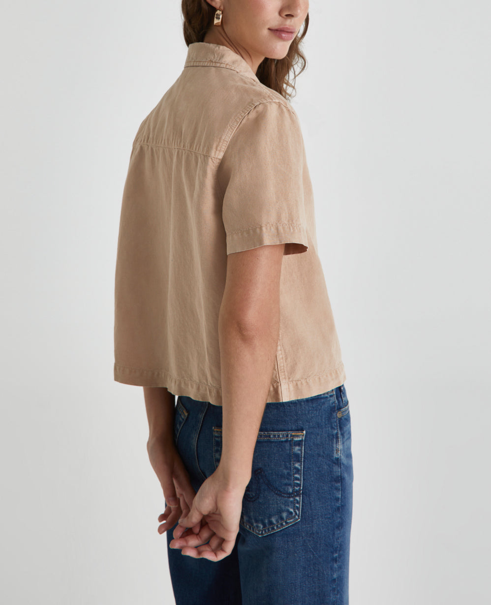 Brooklyn Cropped Shirt Sulfur X Mongoose Cropped Button Up Shirt Women Tops Photo 6