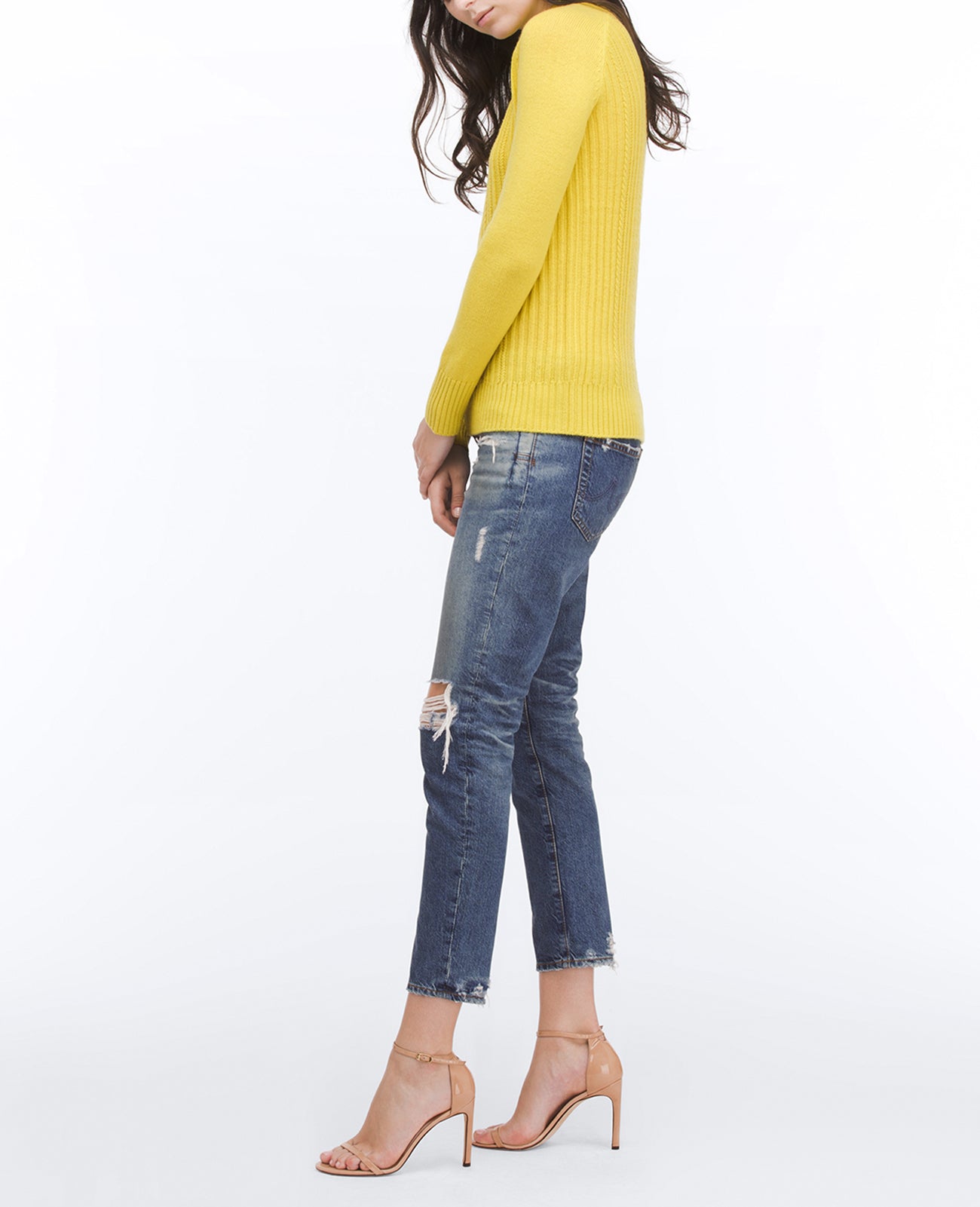 Leon Sweater Rich Citron Long Sleeve Sweater Women Tops Photo 2