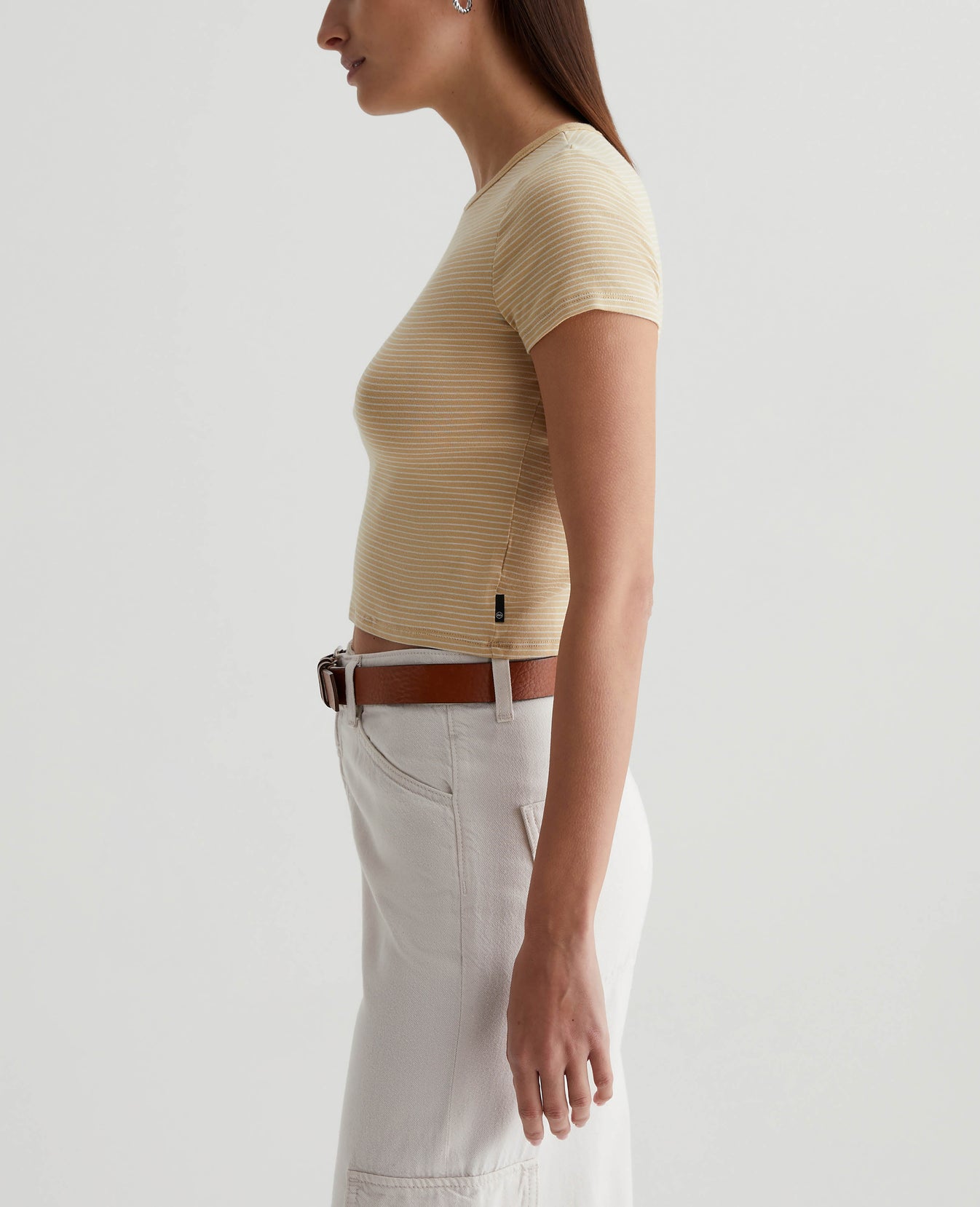 Hutton Crew Pencil Stripe Aspen Yellow/Ex- Womens Top Photo 5