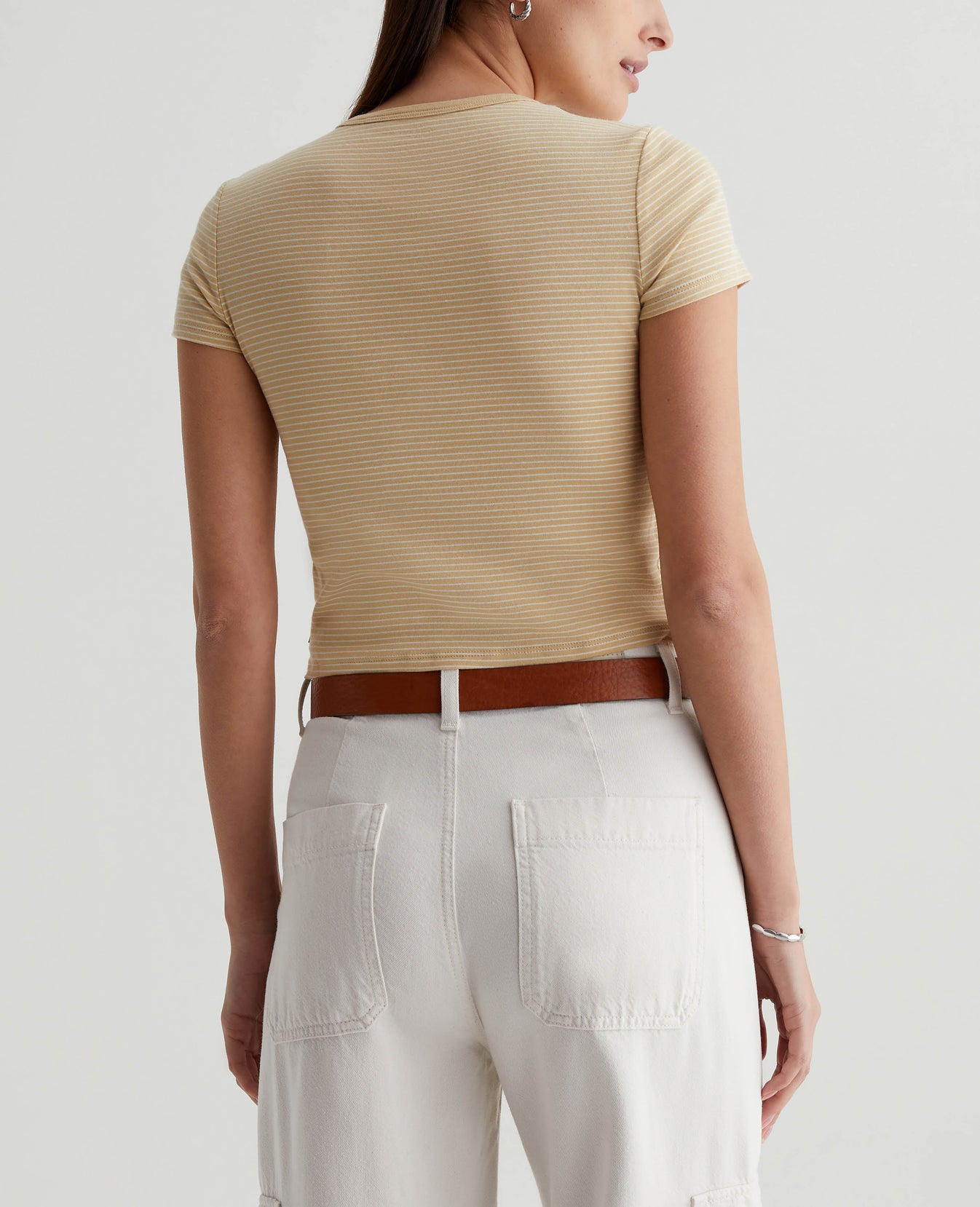 Hutton Crew Pencil Stripe Aspen Yellow/Ex- Womens Top Photo 6