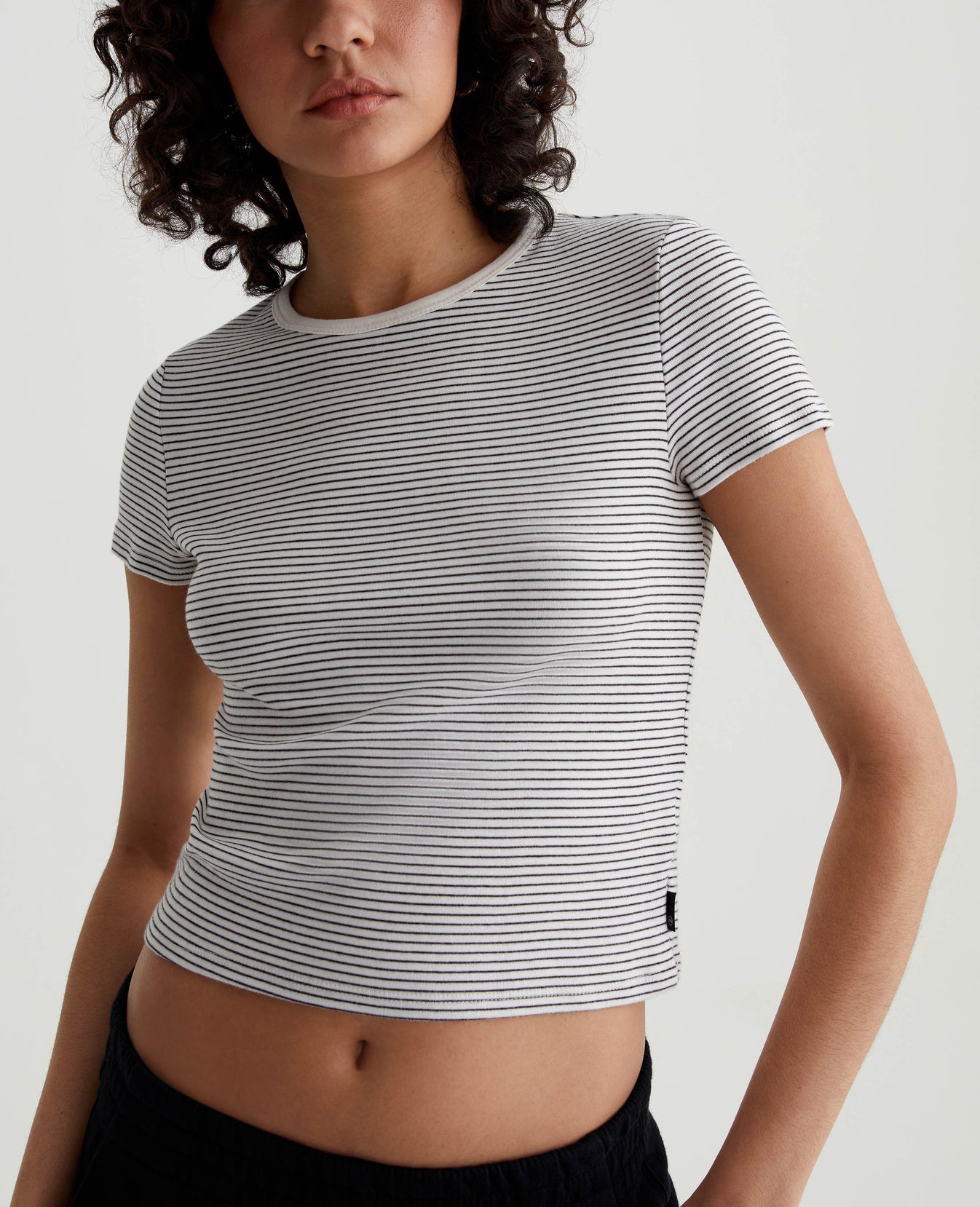 Hutton Crew Pencil Stripe Ex-White/True Bl Womens Top Photo 3