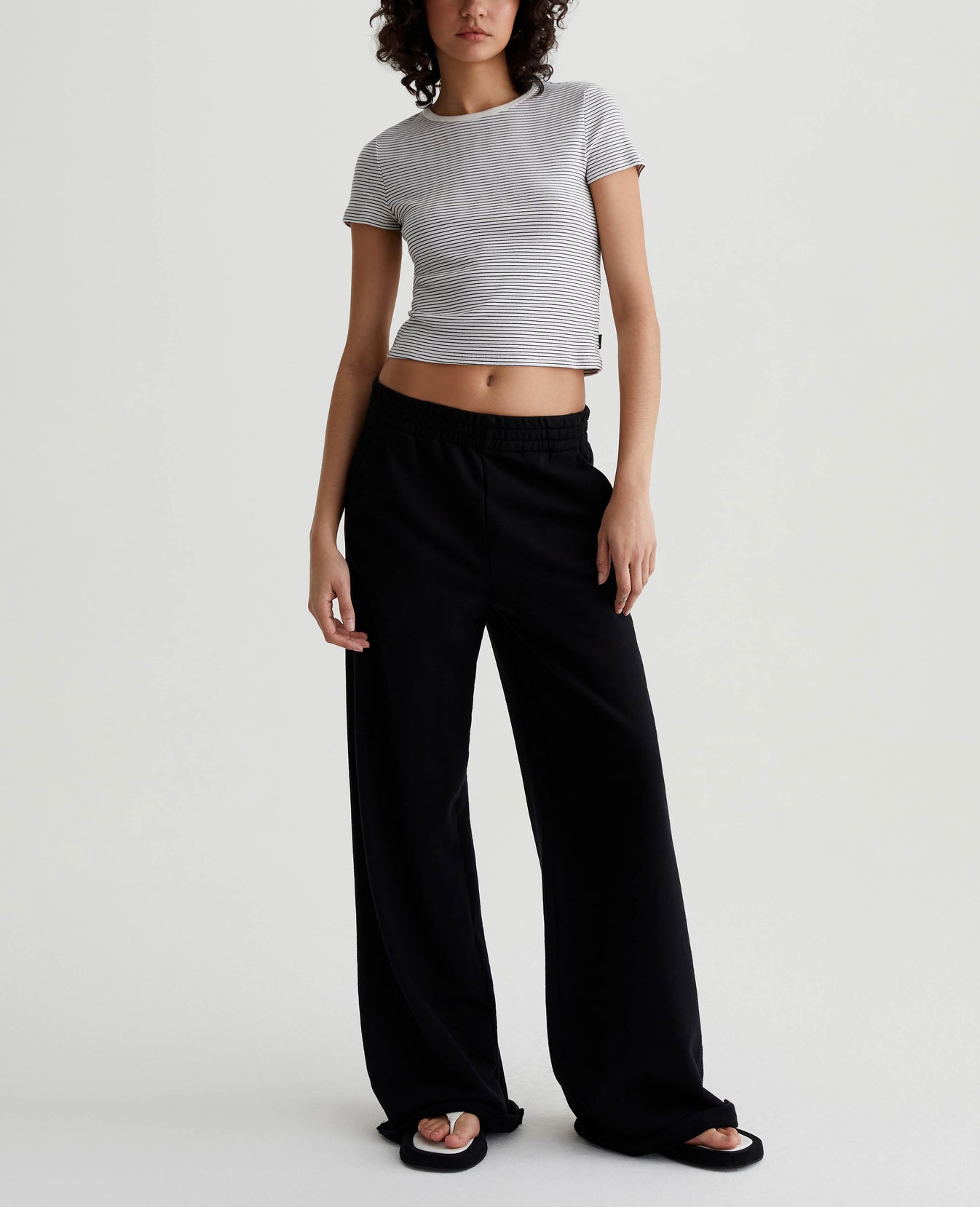 Hutton Crew Pencil Stripe Ex-White/True Bl Womens Top Photo 4