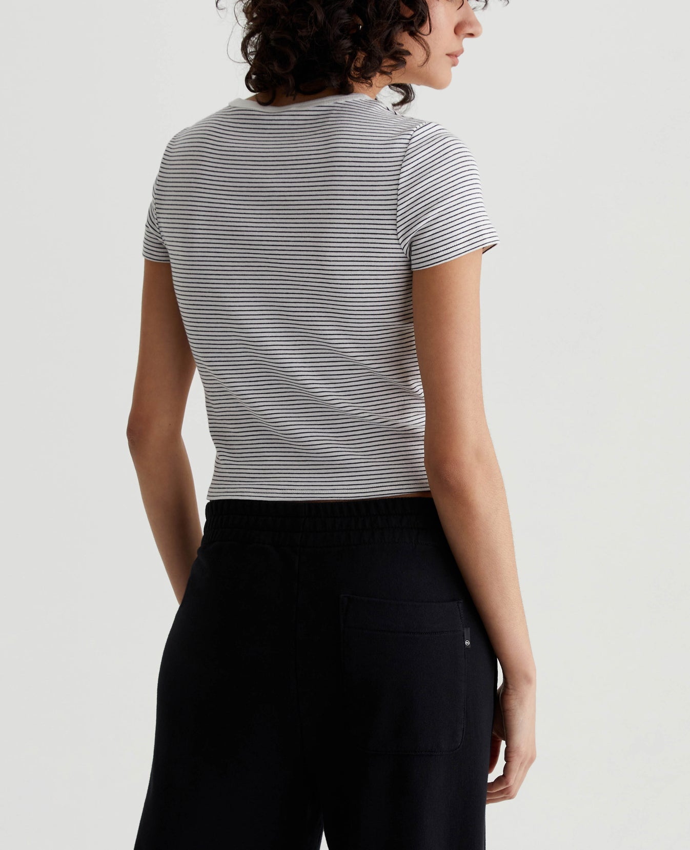 Hutton Crew Pencil Stripe Ex-White/True Bl Womens Top Photo 6