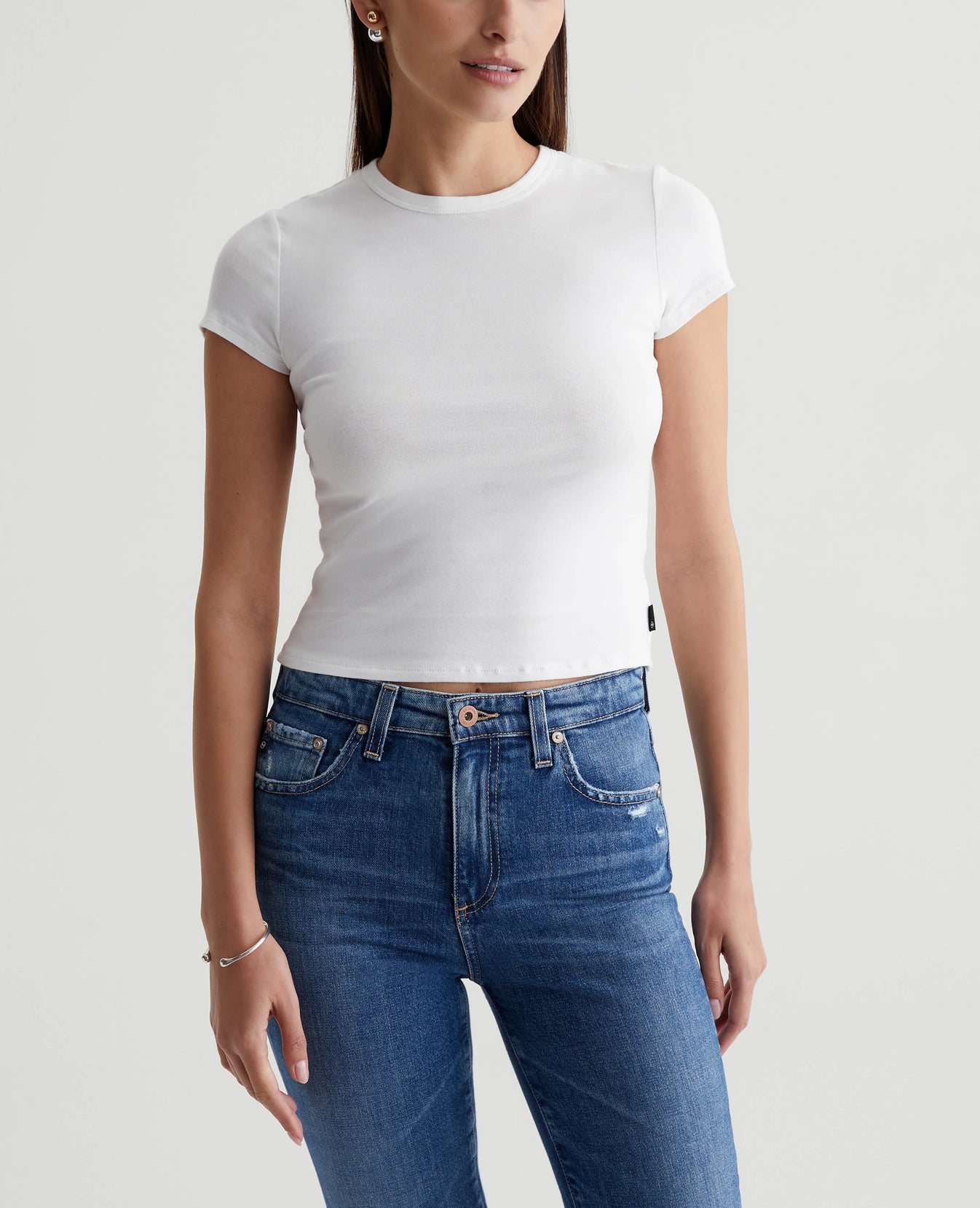 Hutton Crew Ex-White Womens Top Photo 1