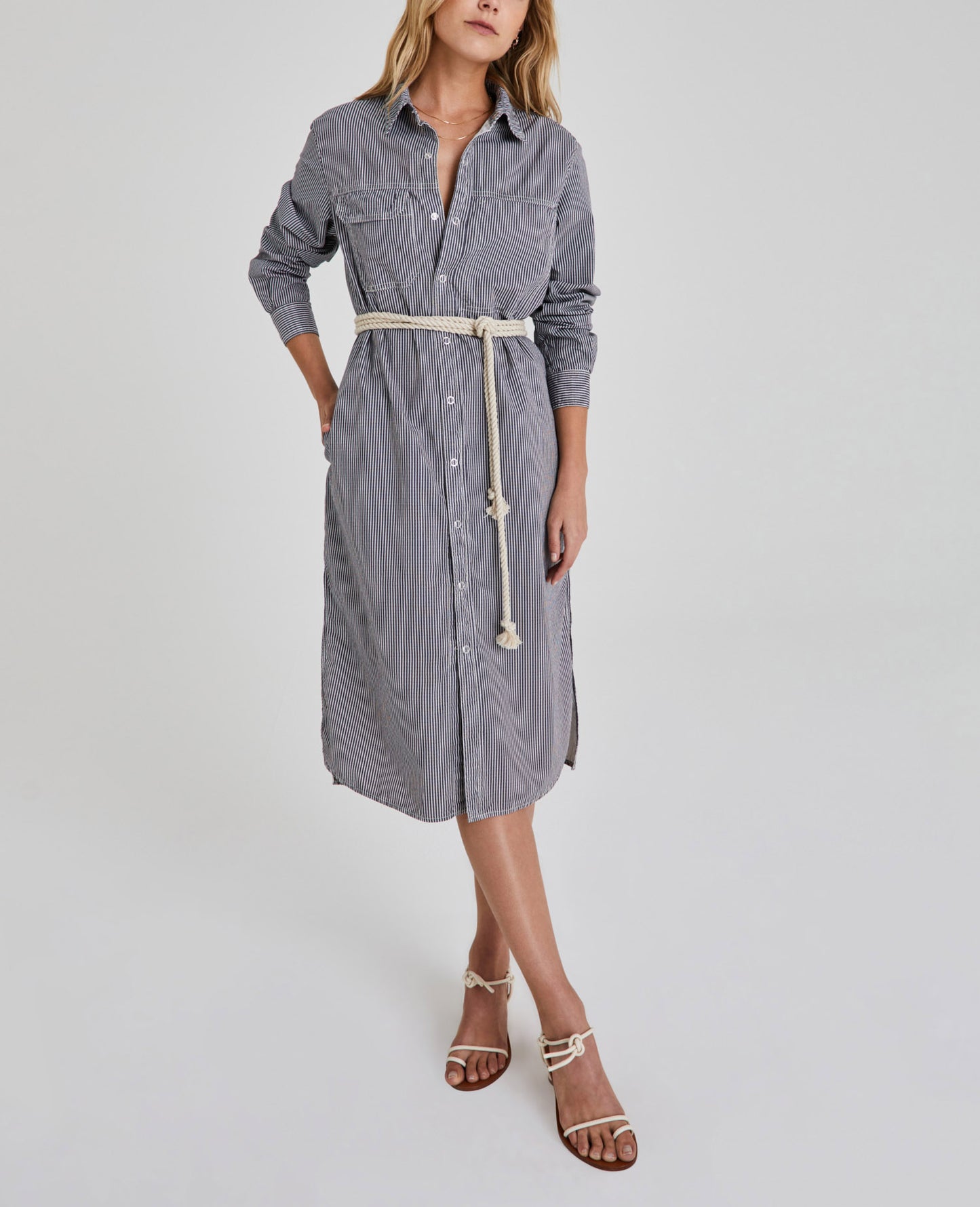 Taylor Dress Carlisle Stripe-Indigo Workwear Dress Women Onepiece Photo 3