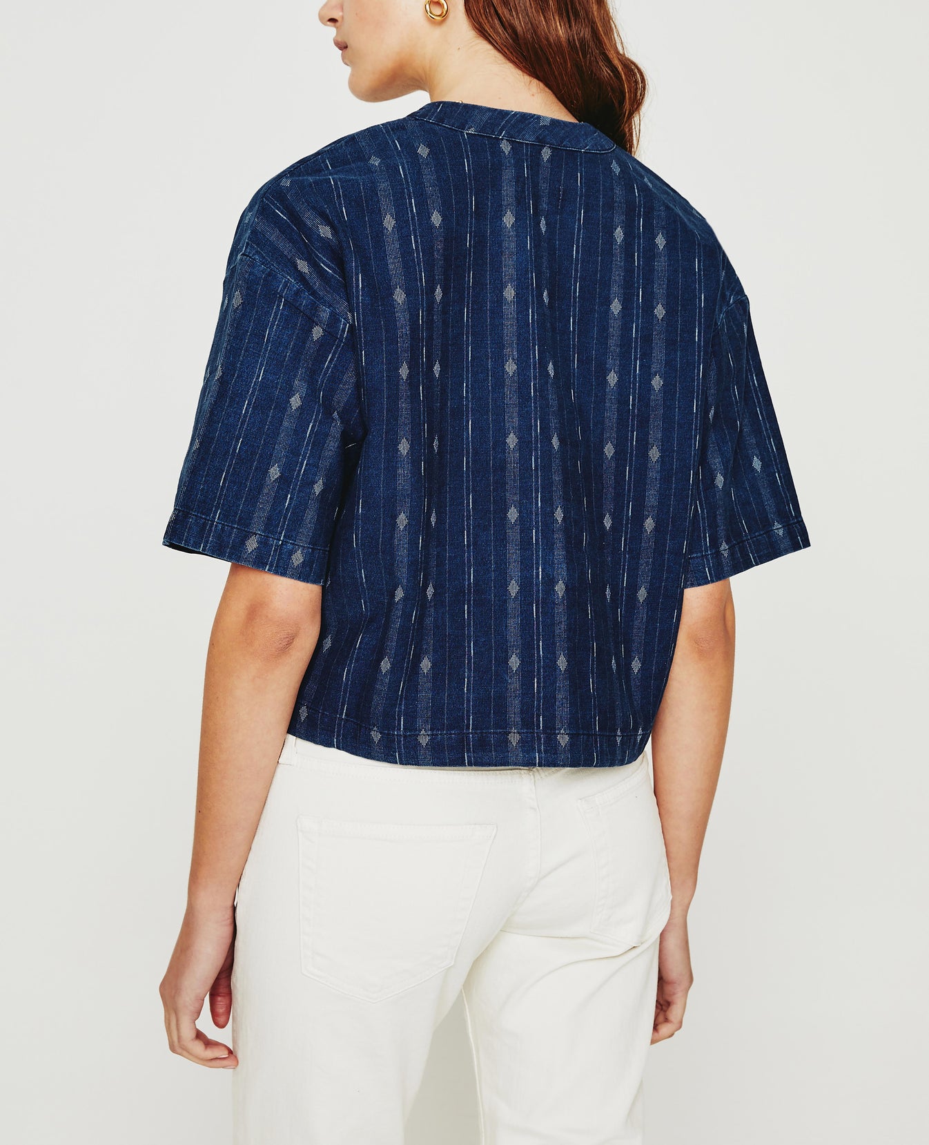 Delaney Atlas Indigo Cropped Shirt Women Tops Photo 6