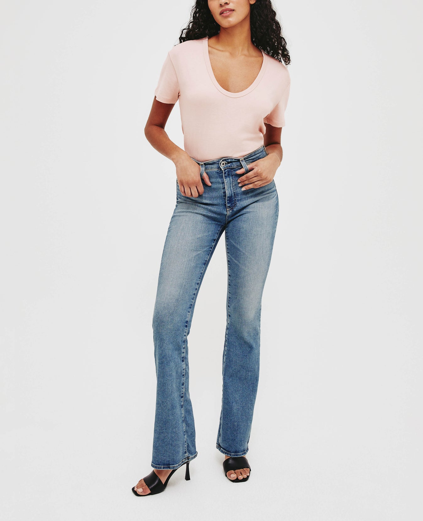 Aspen U Vintage Pink Relaxed U Neck T-Shirt Women Tops Photo 2